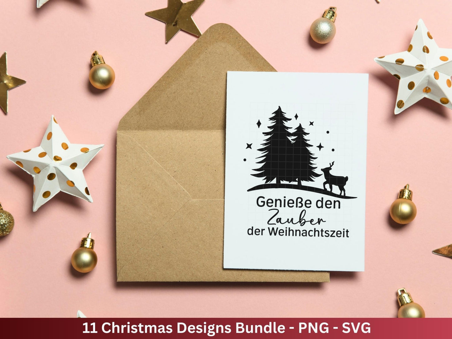 Plotterdatei Weihnachten - Weihnachten Schriftzüge - Frohe Weihnachten svg - Winterzauber svg - Cricut Hirsch svg - Laserdatei Weihnachten - EmidaDesign