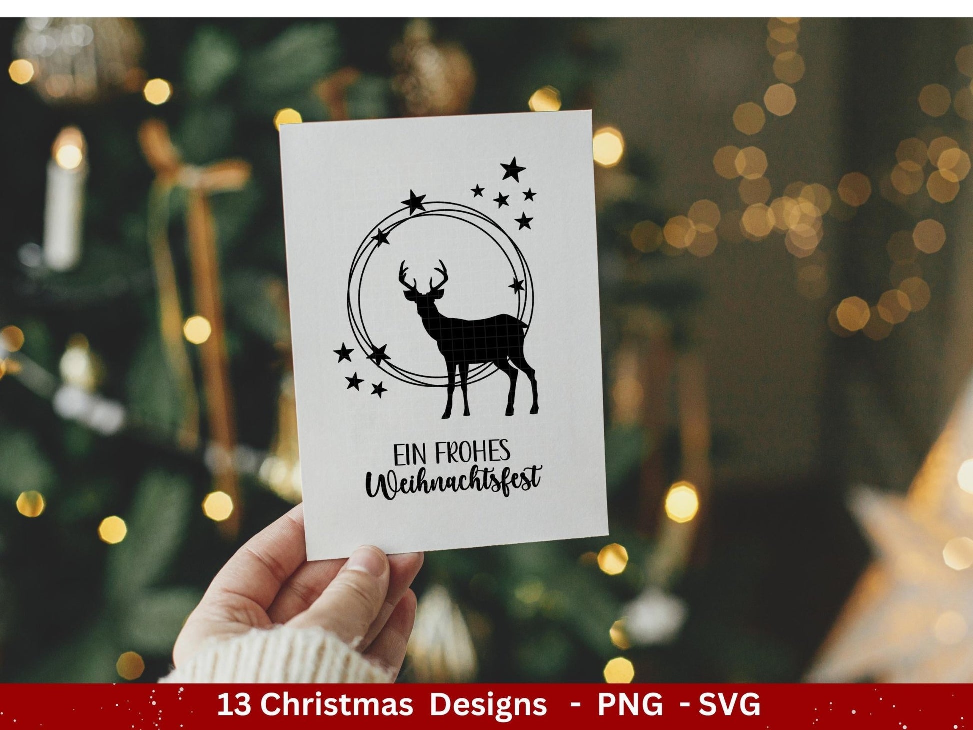 Plotterdatei Weihnachten - Weihnachten Schriftzüge - Frohe Weihnachten svg - Winterzauber svg - Cricut Hirsch svg - Laserdatei Weihnachten - EmidaDesign