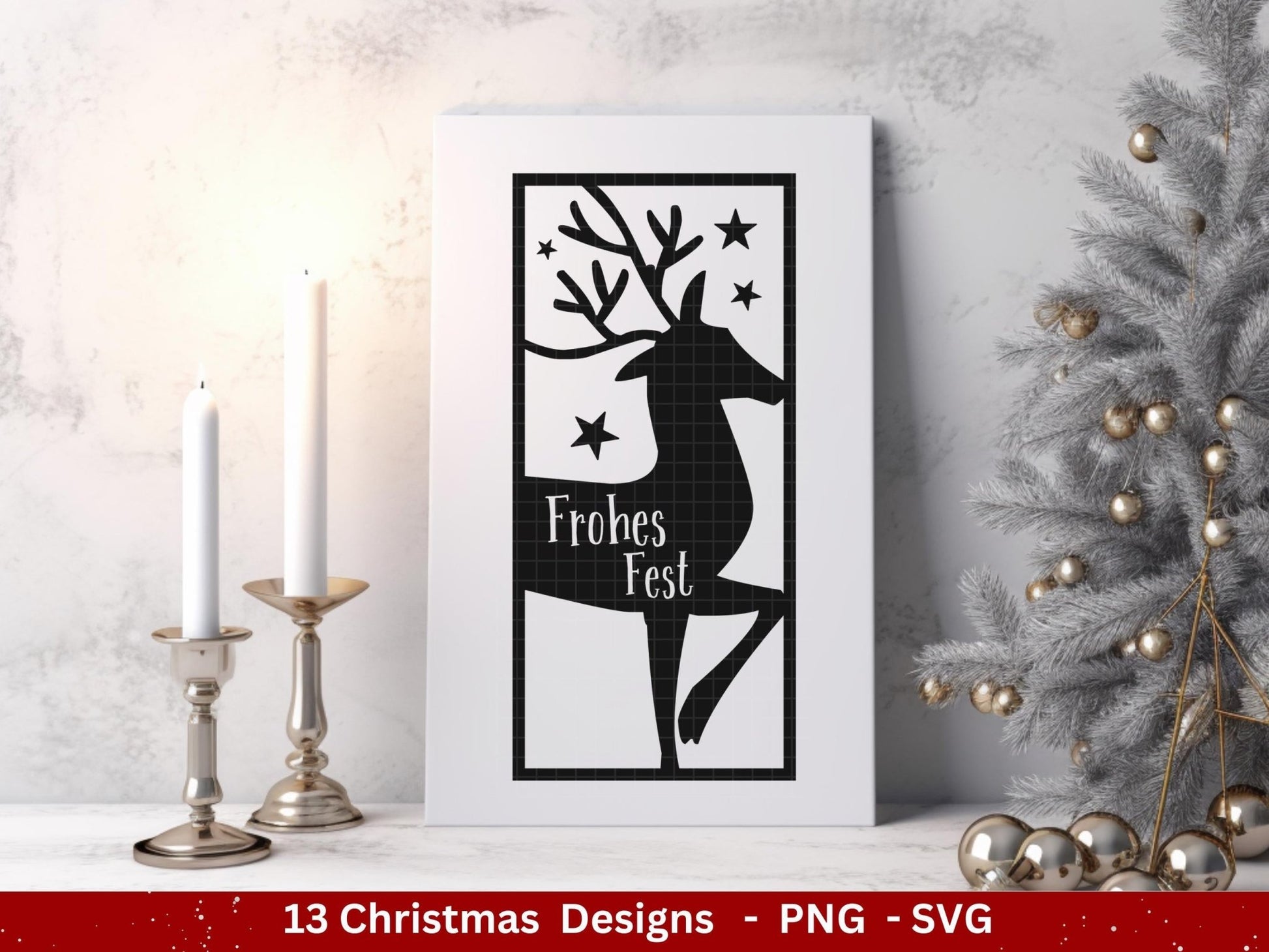 Plotterdatei Weihnachten - Weihnachten Schriftzüge - Frohe Weihnachten svg - Winterzauber svg - Cricut Hirsch svg - Laserdatei Weihnachten - EmidaDesign