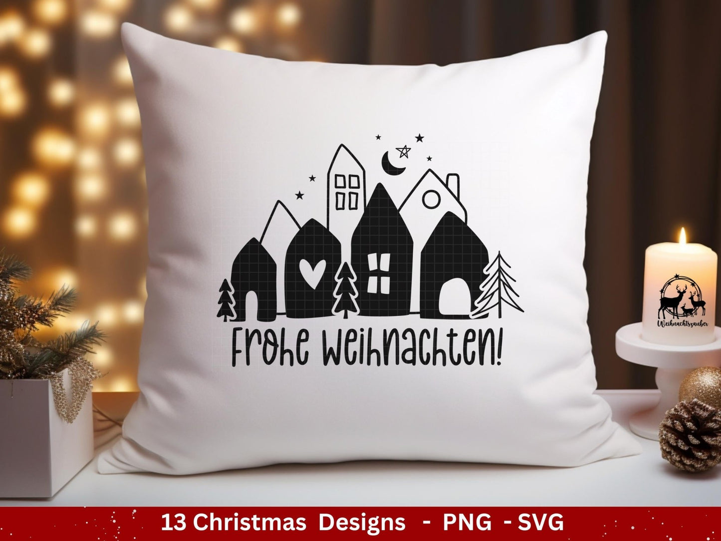 Plotterdatei Weihnachten - Weihnachten Schriftzüge - Frohe Weihnachten svg - Winterzauber svg - Cricut Hirsch svg - Laserdatei Weihnachten - EmidaDesign