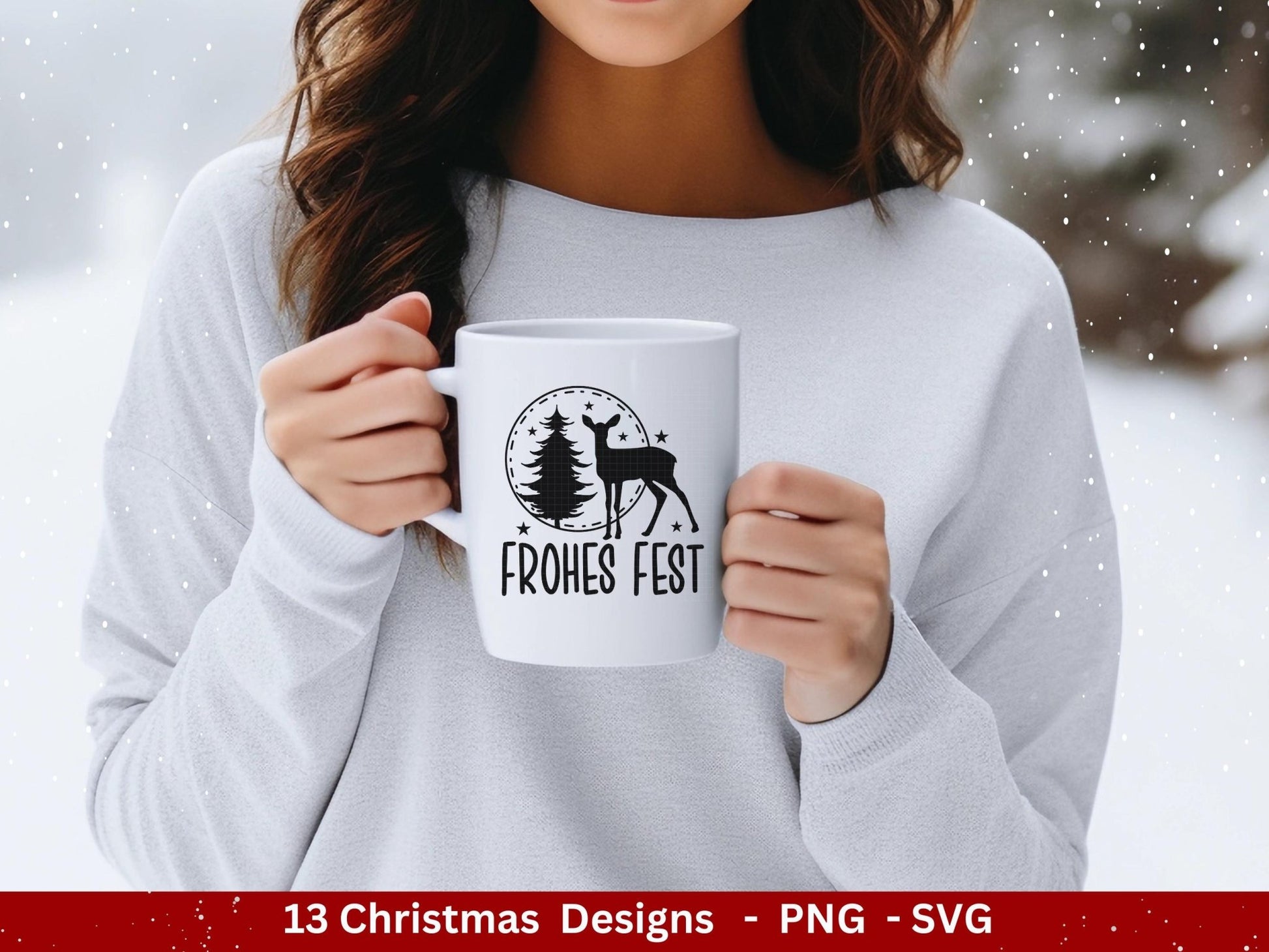 Plotterdatei Weihnachten - Weihnachten Schriftzüge - Frohe Weihnachten svg - Winterzauber svg - Cricut Hirsch svg - Laserdatei Weihnachten - EmidaDesign