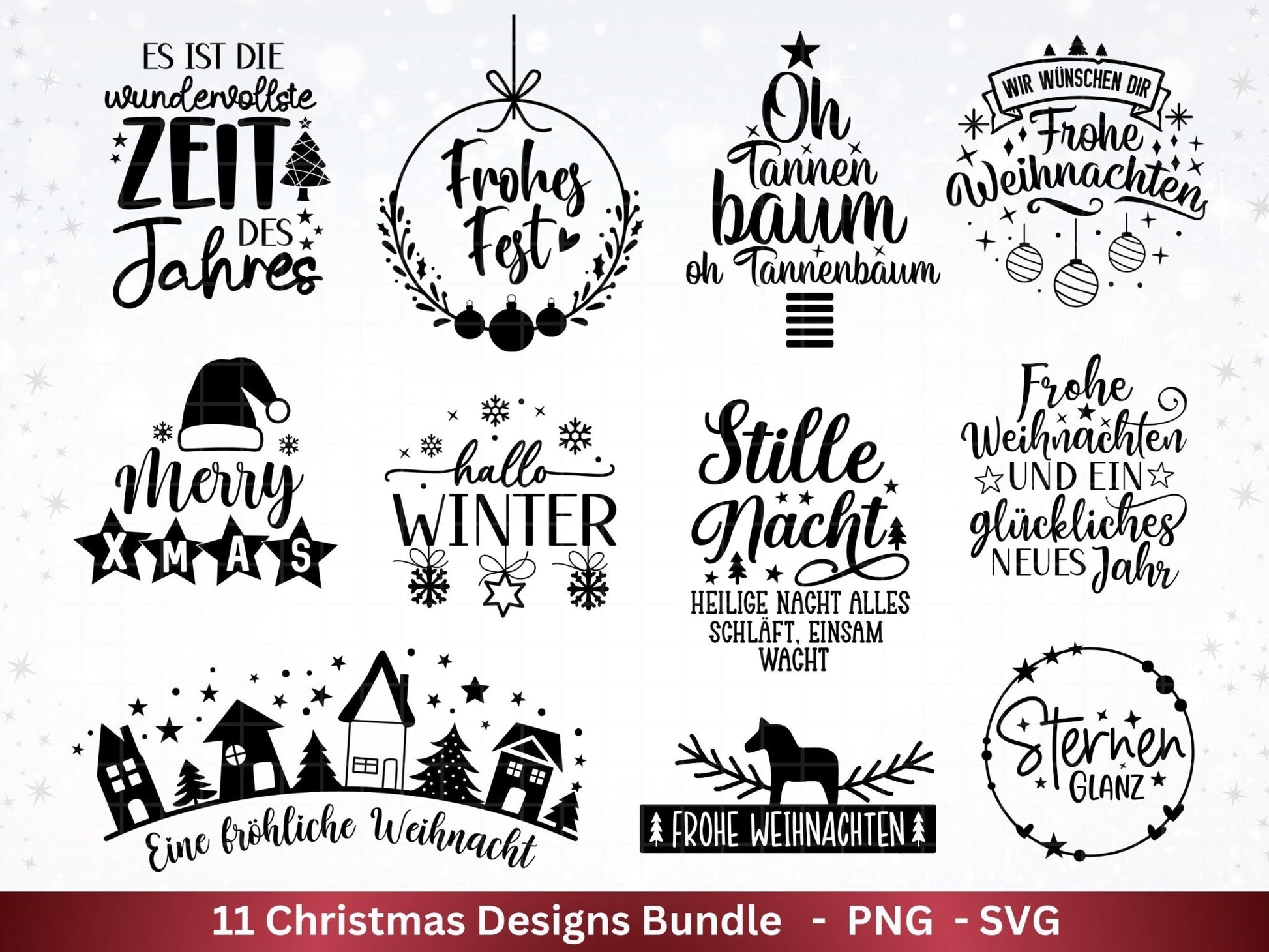 Plotterdatei Weihnachten - Weihnachten Schriftzüge - Frohe Weihnachten svg - Winterzauber svg - Cricut Silhouette - Laserdatei Weihnachten - EmidaDesign