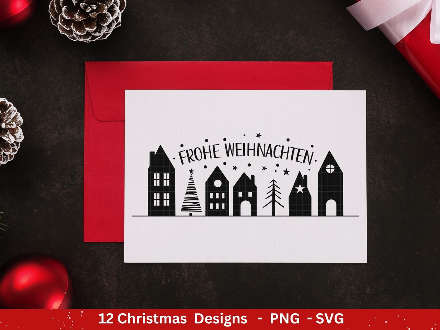 Plotterdatei Weihnachten - Weihnachten svg - Schriftzüge Weihnachten deutsch - Cricut svg - Weihnachtshäuser svg - Laserdatei Weihnachten - EmidaDesign