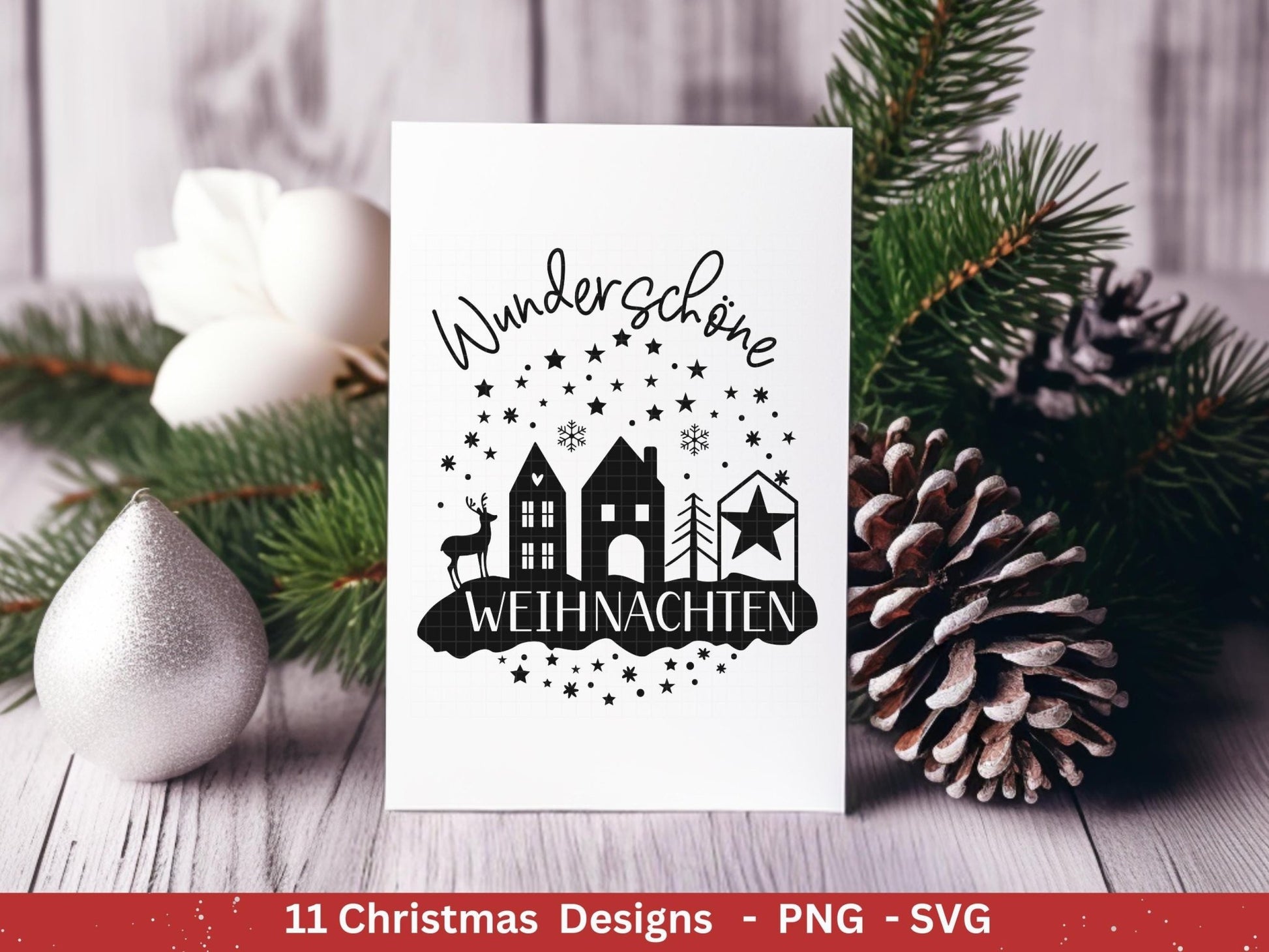 Plotterdatei Weihnachten - Weihnachtshäuser svg - Schriftzüge Weihnachten deutsch - Weihnachten svg - Laserdatei Weihnachten - Cricut svg - EmidaDesign