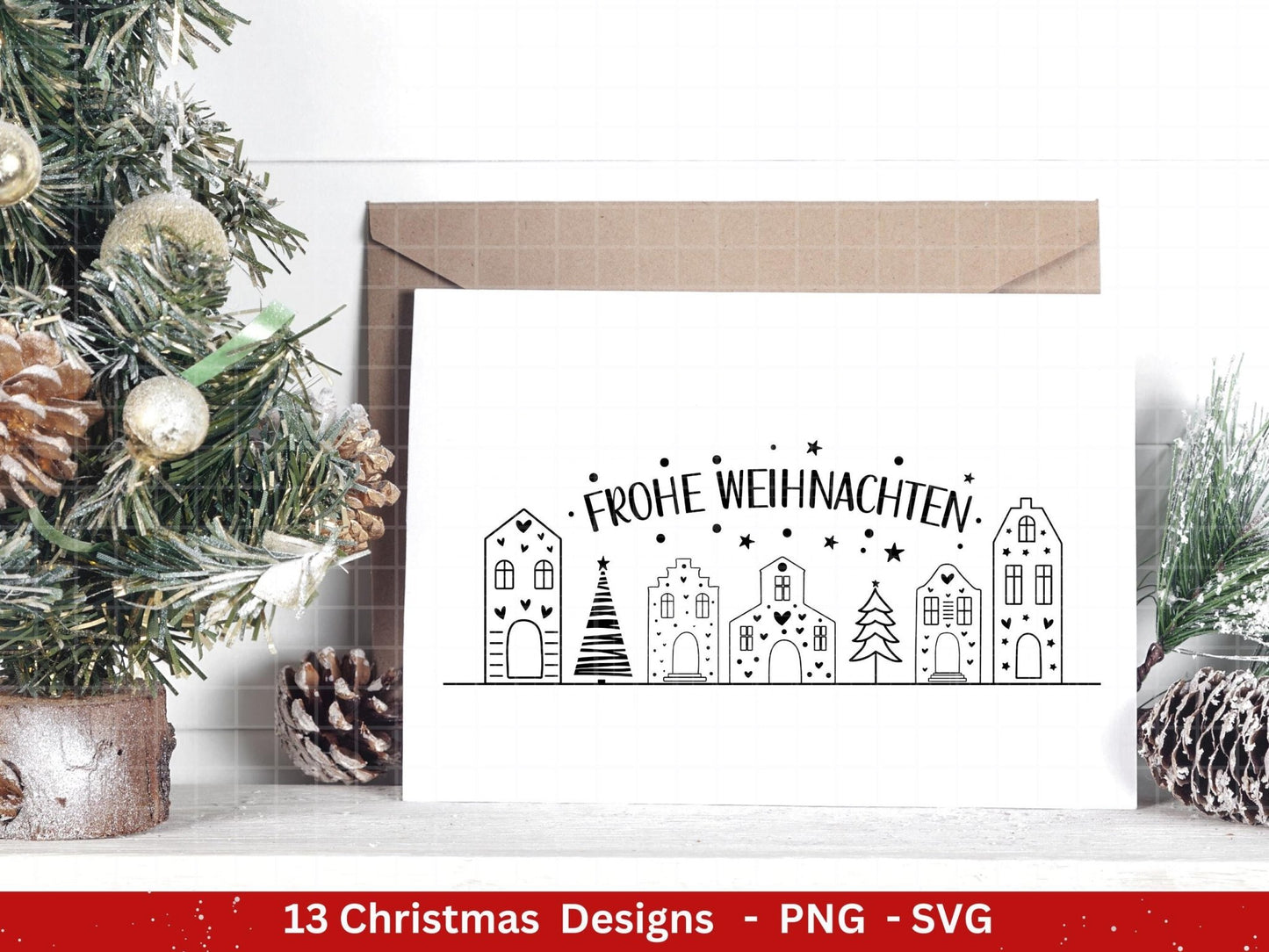 Plotterdatei Weihnachten - Weihnachtshäuser svg - Schriftzüge Weihnachten deutsch - Weihnachten svg - Laserdatei Weihnachten - Cricut svg - EmidaDesign