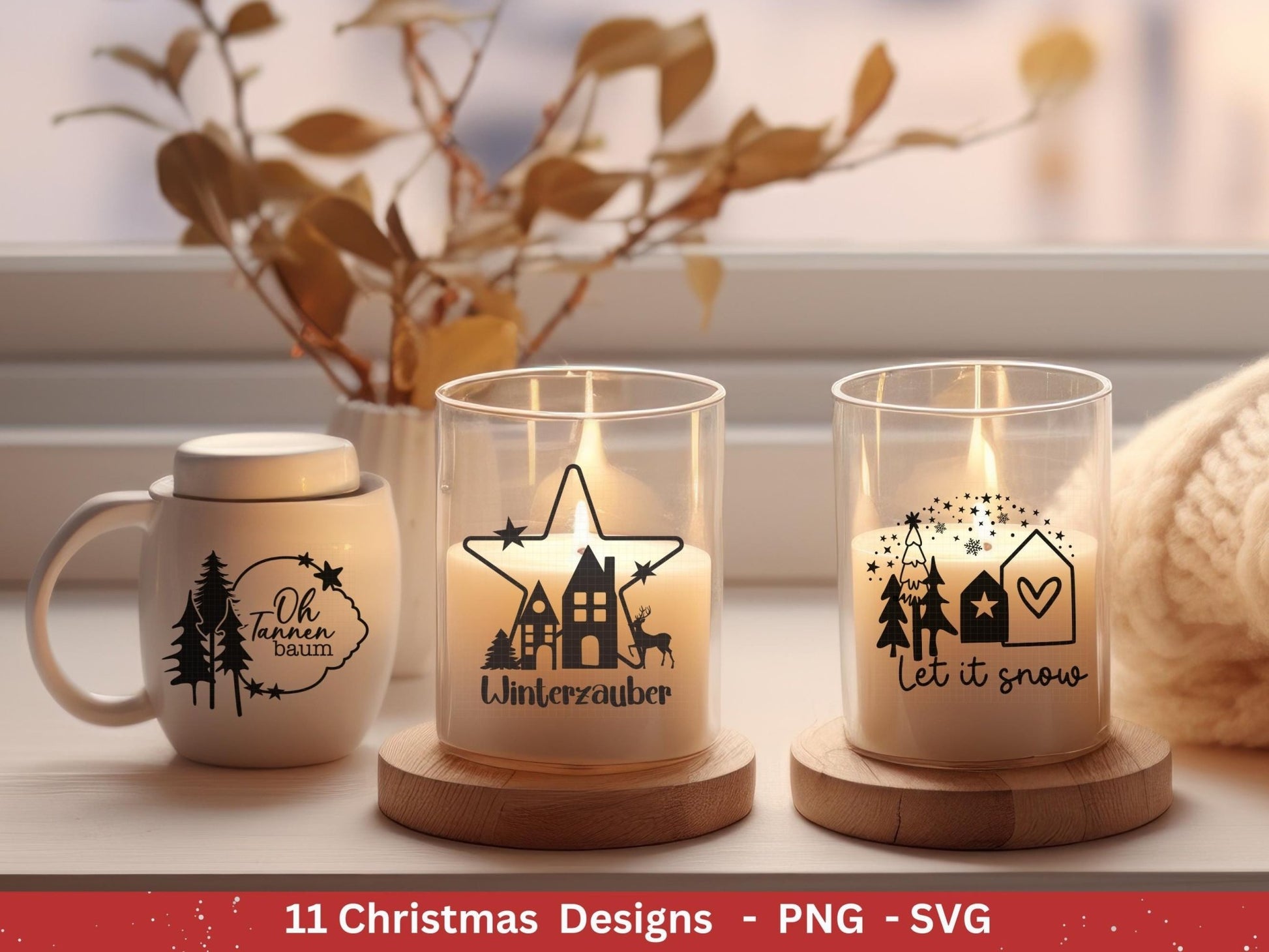 Plotterdatei Weihnachten - Weihnachtshäuser svg - Schriftzüge Weihnachten deutsch - Weihnachten svg - Laserdatei Weihnachten - Cricut svg - EmidaDesign