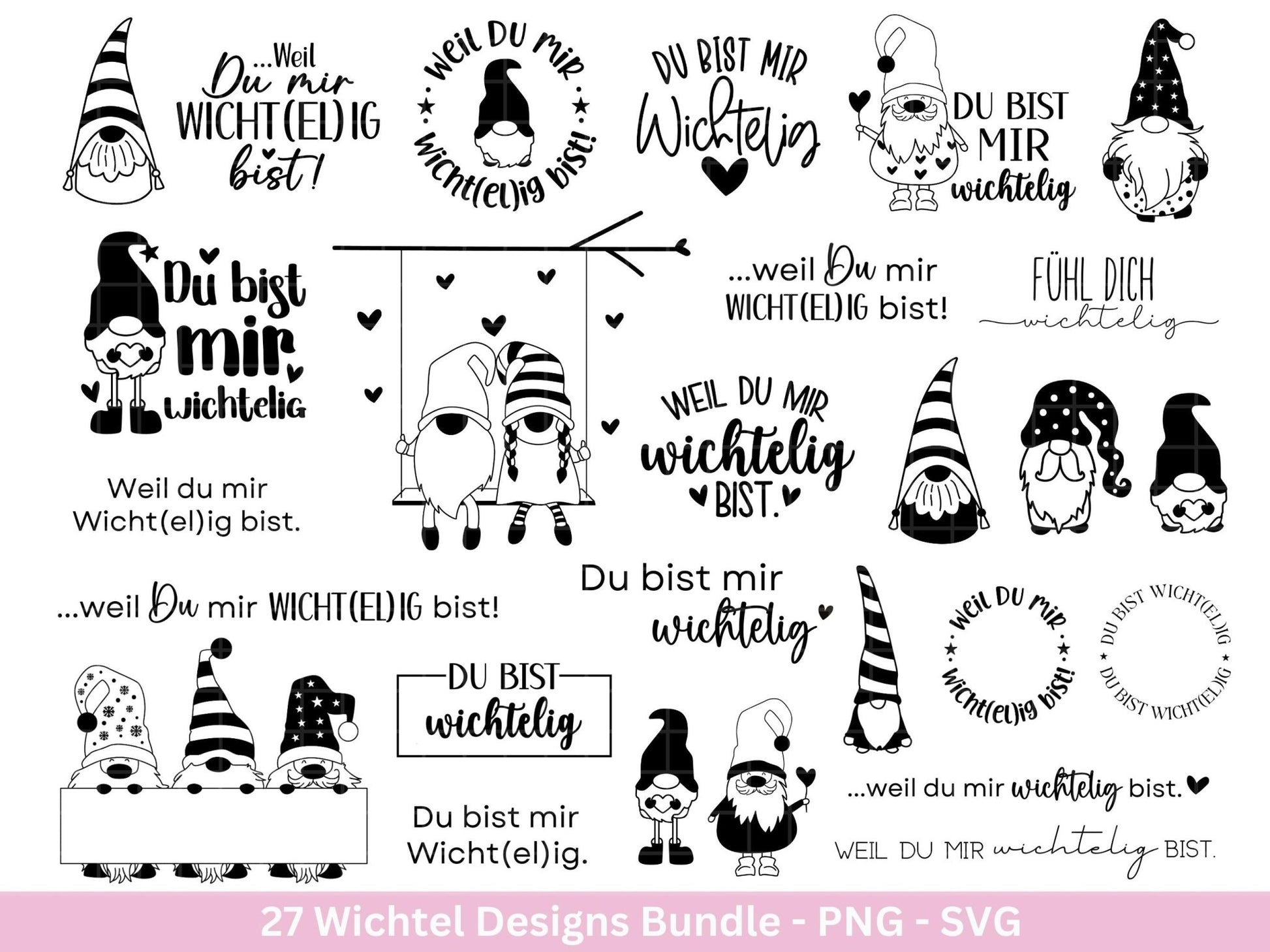 Plotterdatei Wichtel - Du bist mir Wichtelig - Cricut Silhouette - Wichtelgeschenk - Raysin - Rub ons - Weihnachten Svg - Laserdatei Wichtel - EmidaDesign