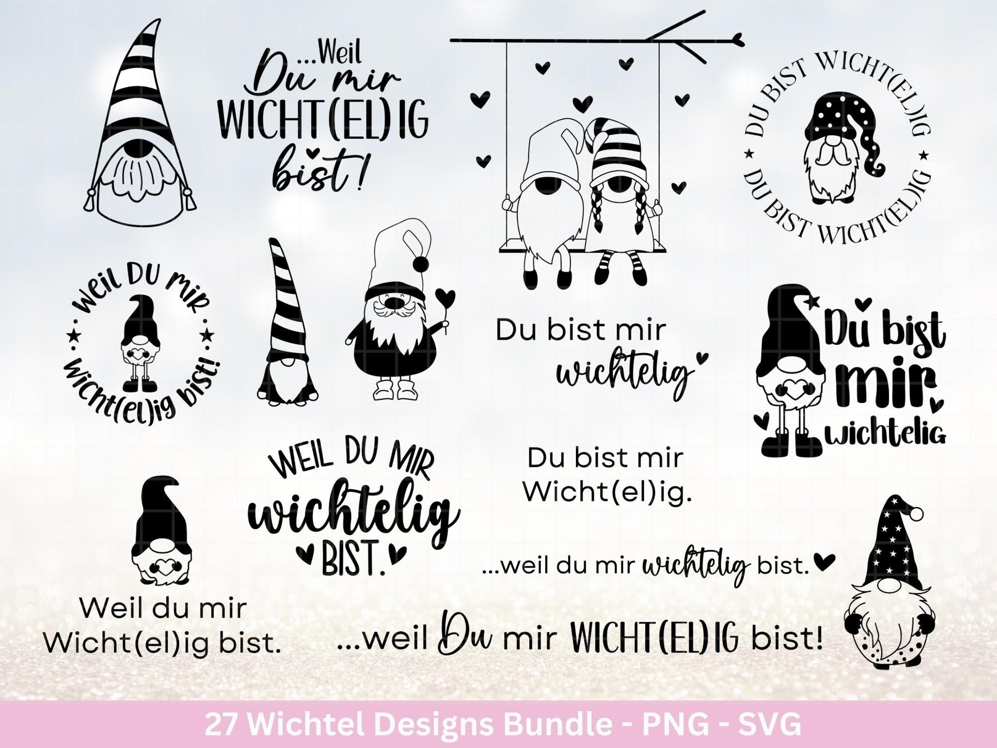 Plotterdatei Wichtel - Du bist mir Wichtelig - Cricut Silhouette - Wichtelgeschenk - Raysin - Rub ons - Weihnachten Svg - Laserdatei Wichtel - EmidaDesign