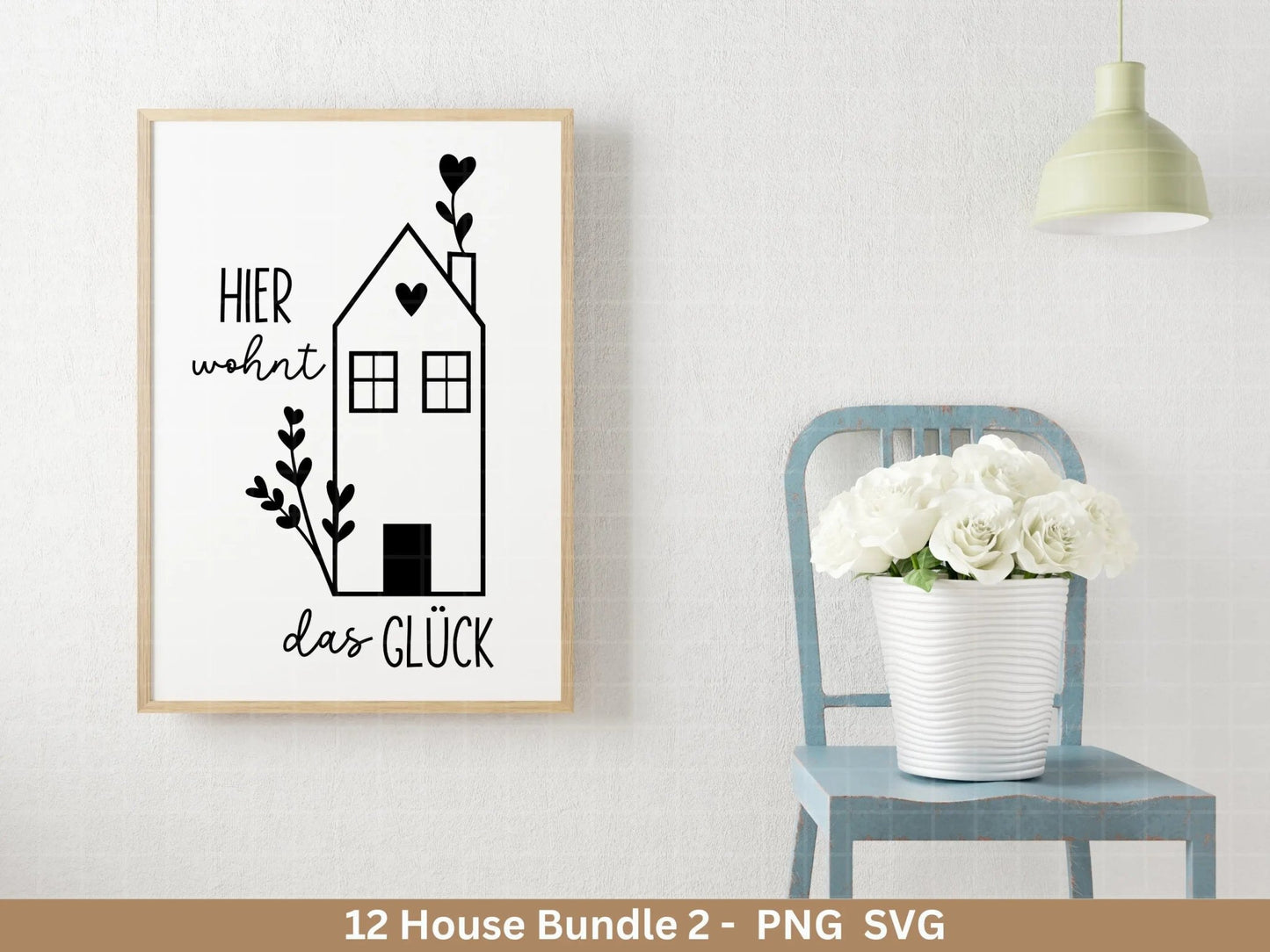 Plotterdatei Willkommen Home svg - Zuhause Schriftzug svg - Clipart Plotterdatei Deutsch - Cricut Silhouette Studio - Blumenhäuser svg - EmidaDesign