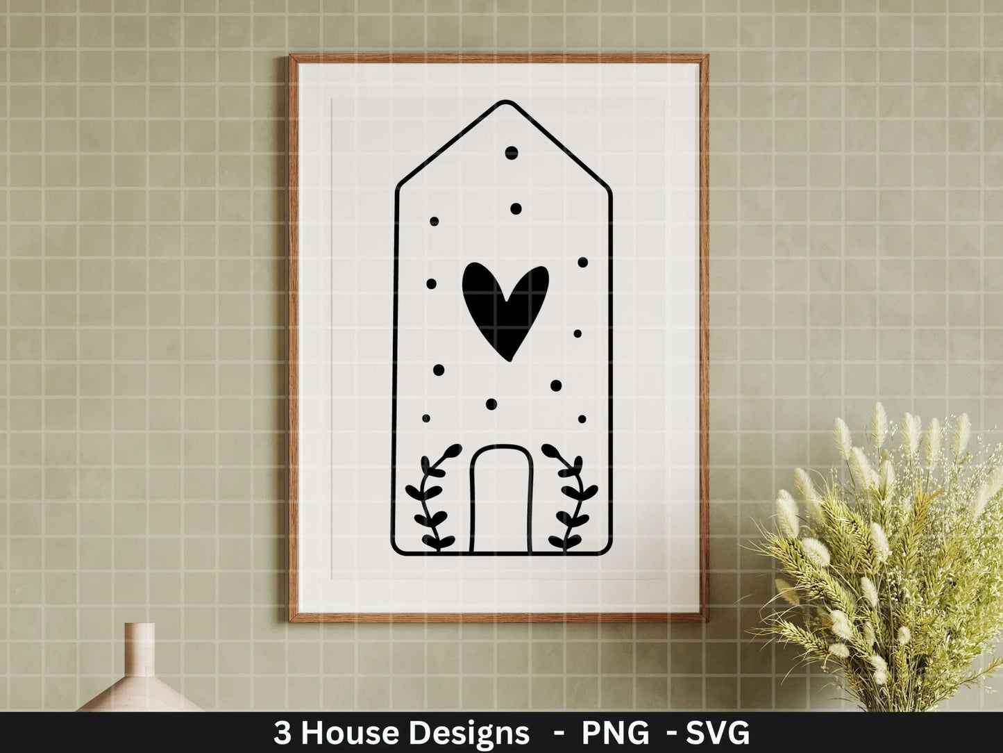 Plotterdatei Winterhäuschen svg - Home Plotterdatei - Clipart Plotterdatei - Cricut Silhouette Studio Schneidedatei - Herzchen Häuser - EmidaDesign