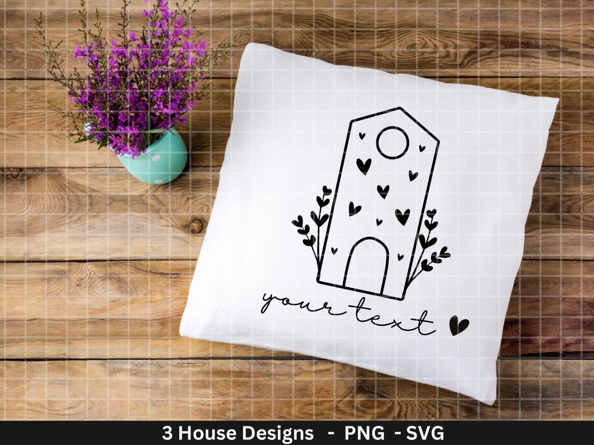 Plotterdatei Winterhäuschen svg - Home Plotterdatei - Clipart Plotterdatei - Cricut Silhouette Studio Schneidedatei - Herzchen Häuser - EmidaDesign