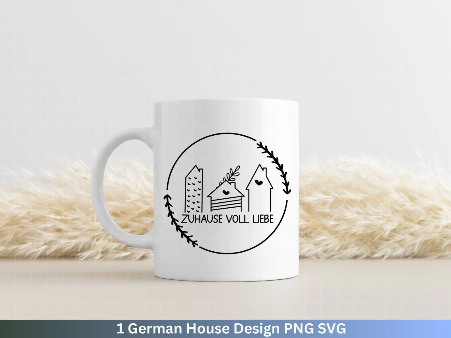 Plotterdatei Zuhause voll Liebe Svg, Home Svg, deutsche Sprüche Zuhause, Home Deko Svg, Cricut Plotterdateien , DIY , Häuser svg - EmidaDesign