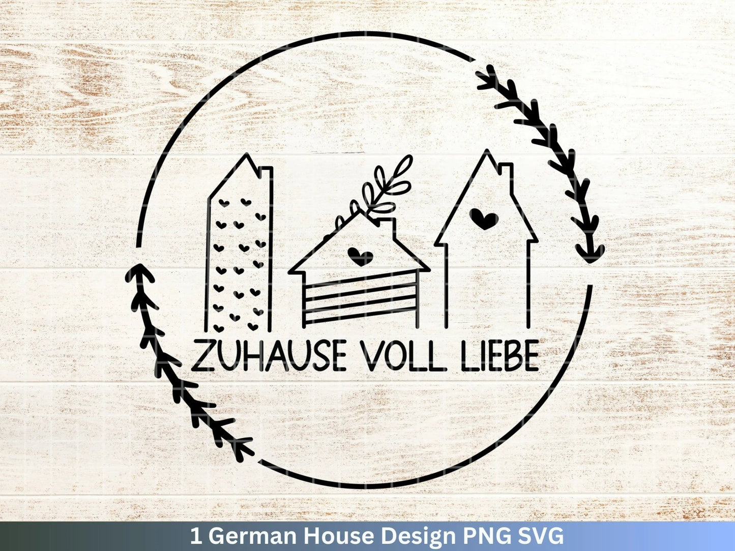 Plotterdatei Zuhause voll Liebe Svg, Home Svg, deutsche Sprüche Zuhause, Home Deko Svg, Cricut Plotterdateien , DIY , Häuser svg - EmidaDesign