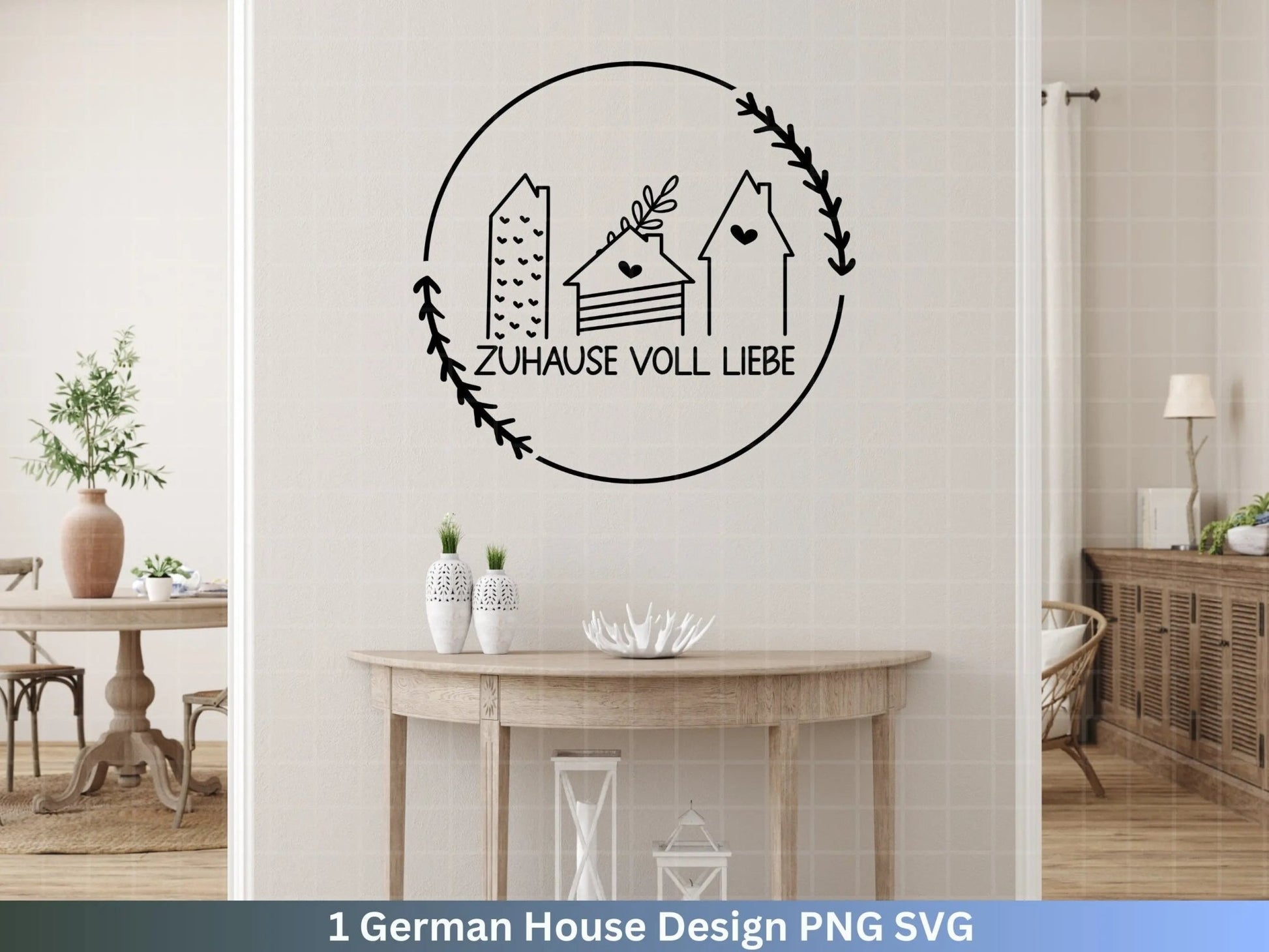 Plotterdatei Zuhause voll Liebe Svg, Home Svg, deutsche Sprüche Zuhause, Home Deko Svg, Cricut Plotterdateien , DIY , Häuser svg - EmidaDesign