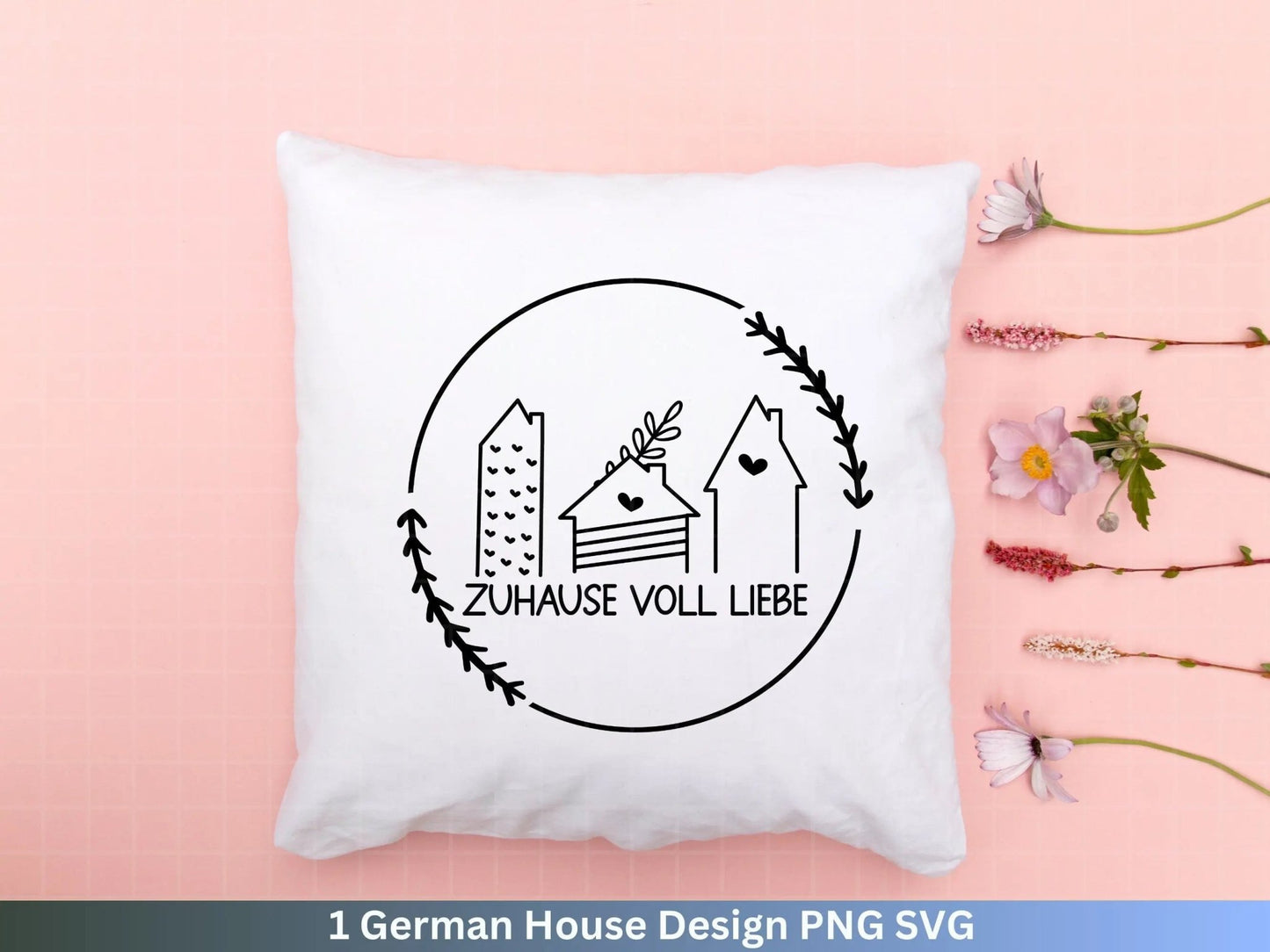 Plotterdatei Zuhause voll Liebe Svg, Home Svg, deutsche Sprüche Zuhause, Home Deko Svg, Cricut Plotterdateien , DIY , Häuser svg - EmidaDesign