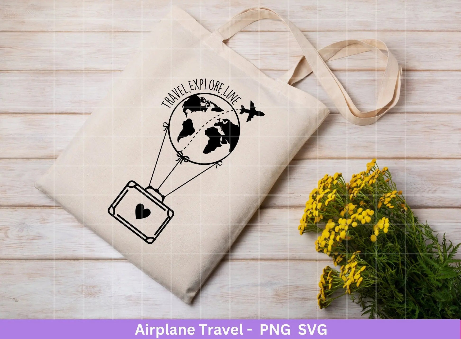 Reisen Plotterdatei svg - Flugzeug Herz svg - Liebe Flugzeug - Koffer svg - Herz Flugzeug svg - Urlaub svg - Weltreise svg Ballonreise svg - EmidaDesign