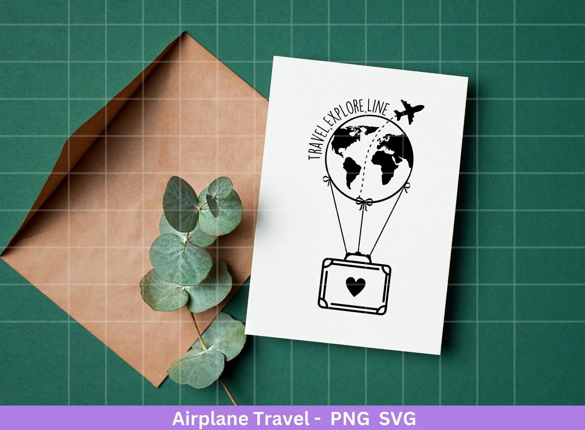 Reisen Plotterdatei svg - Flugzeug Herz svg - Liebe Flugzeug - Koffer svg - Herz Flugzeug svg - Urlaub svg - Weltreise svg Ballonreise svg - EmidaDesign