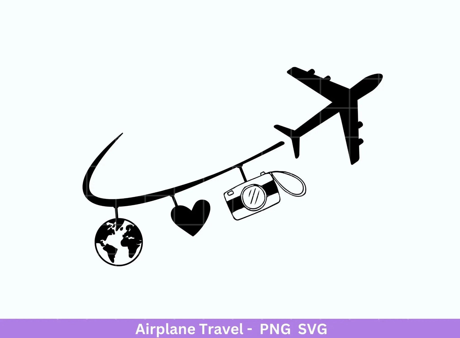 Reisen Plotterdatei svg - Flugzeug Herz svg - Liebe Flugzeug - Koffer svg - Herz Flugzeug svg - Urlaub svg - Weltreise svg Ballonreise svg - EmidaDesign