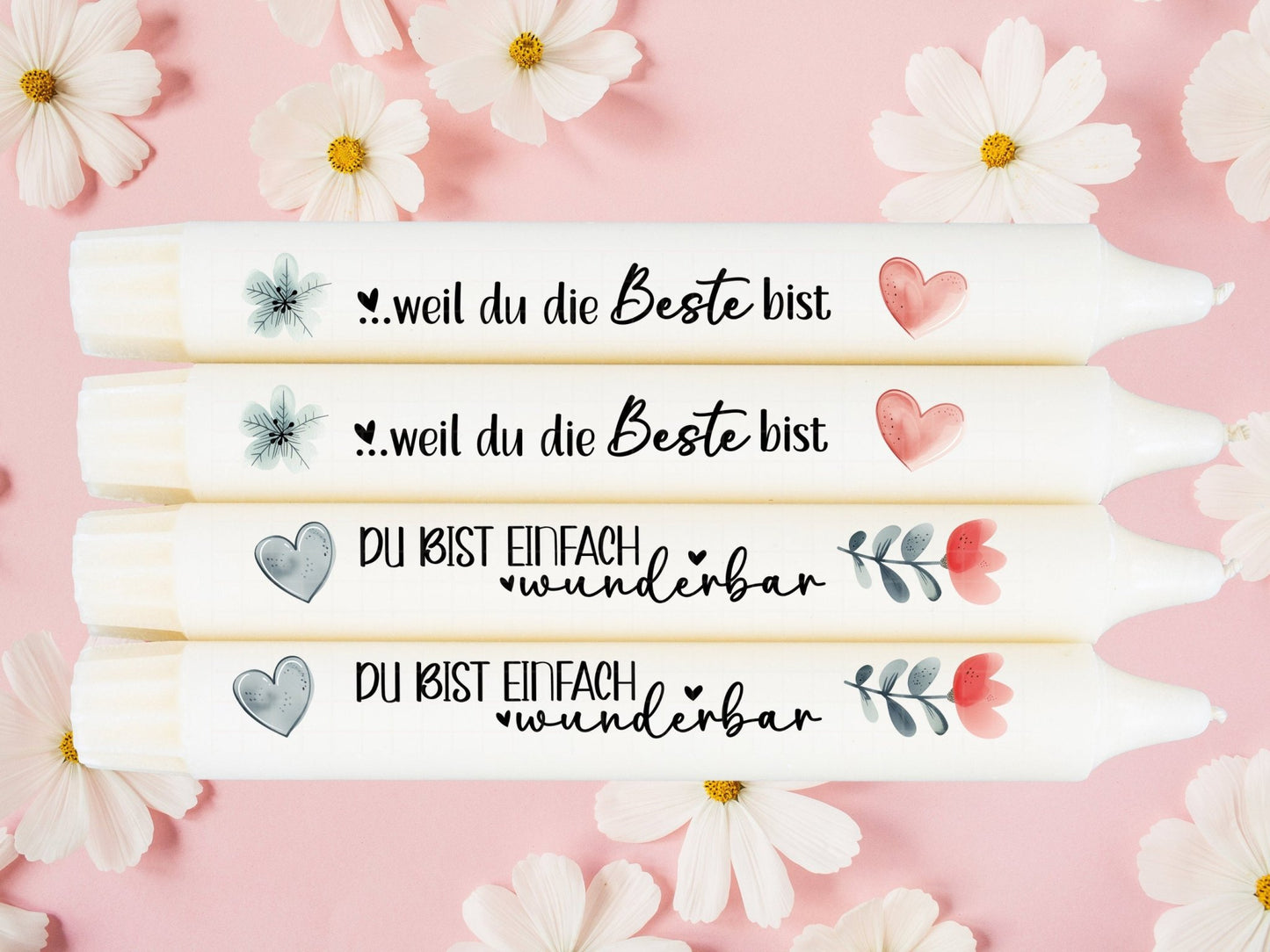 Schön dass es dich gibt PDF Vorlage - Kerzen Tattoo - Kerzen selbst gestalten - Kerzensticker von Herzen - Mit Liebe - Danke für alles - EmidaDesign