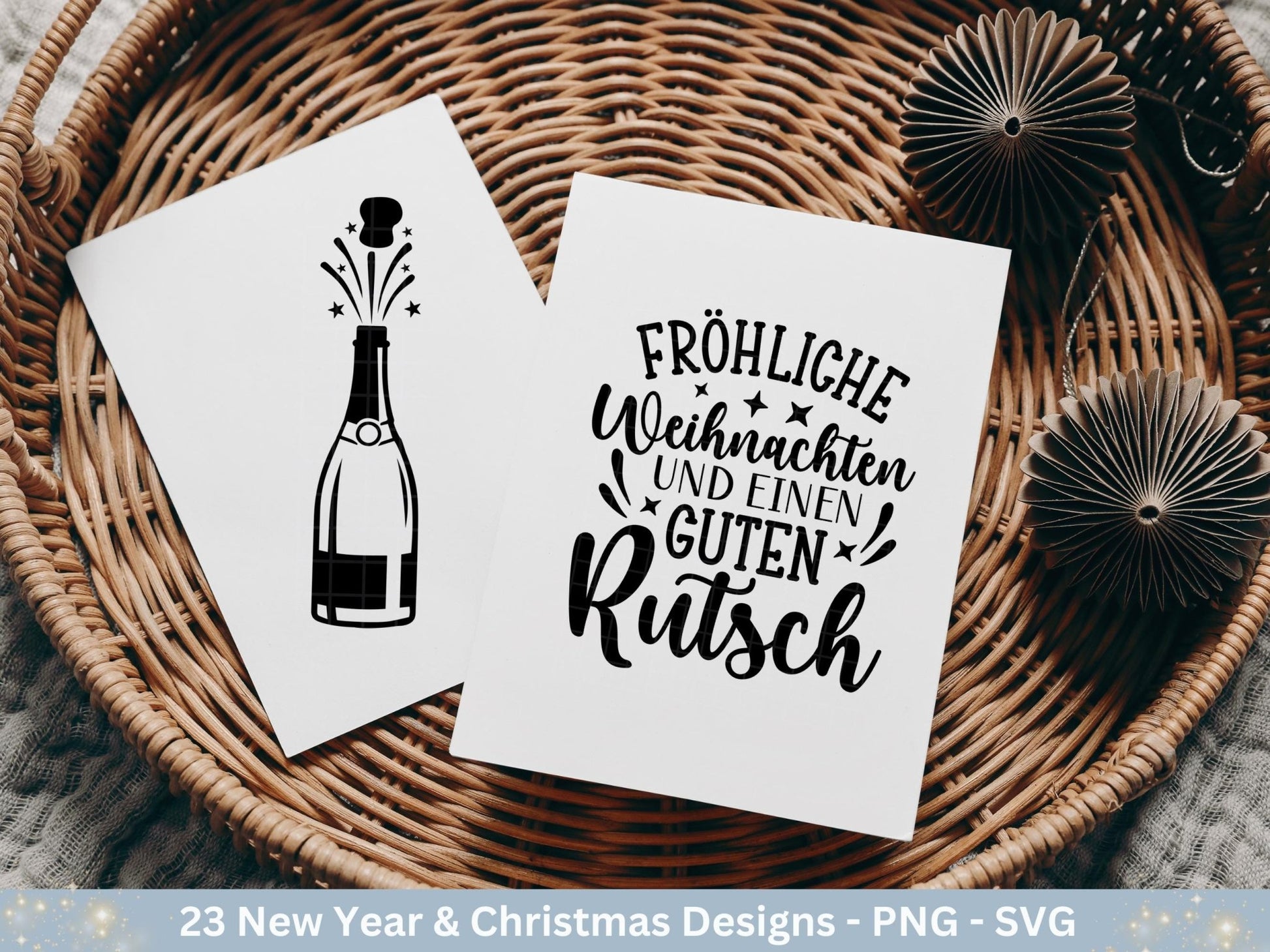 Silvester Plotterdatei - Deutsche Sprüche Svg - Weihnachten Svg - Frohes Neues Jahr 2025 - Silvester Laserdatei - Glücksschwein svg - Glück - EmidaDesign