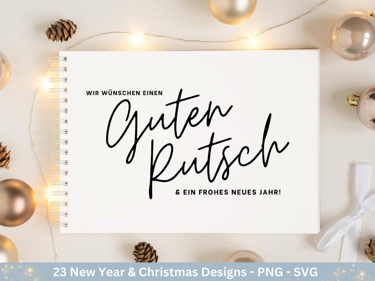 Silvester Plotterdatei - Deutsche Sprüche Svg - Weihnachten Svg - Frohes Neues Jahr 2025 - Silvester Laserdatei - Glücksschwein svg - Glück - EmidaDesign