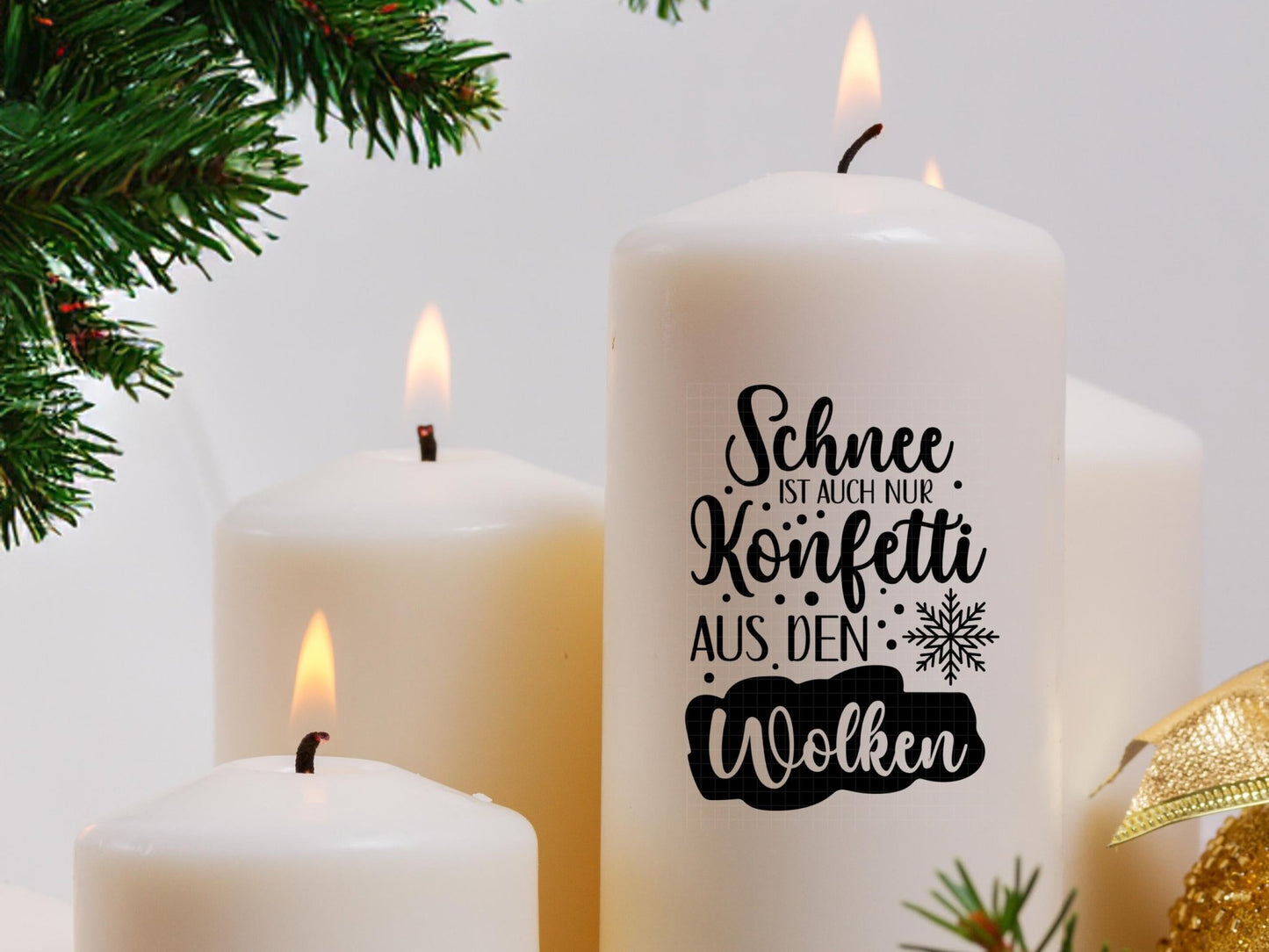 Stumpenkerzen Weihnachten PDF - Kerzentattoo Vorlage - Kerzensticker - Weihnachtszauber - Adventskerzen - Winterlicht - Rub ons Weihnachten - EmidaDesign