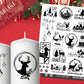 Stumpenkerzen Weihnachten PDF - Kerzentattoo Vorlage - Kerzensticker - Weihnachtszauber - Adventskerzen - Winterlicht - Rub ons Weihnachten - EmidaDesign