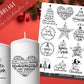 Stumpenkerzen Weihnachten PDF - Kerzentattoo Vorlage - Kerzensticker - Weihnachtszauber - Adventskerzen - Winterlicht - Rub ons Weihnachten - EmidaDesign