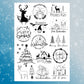 Stumpenkerzen Weihnachten PDF Vorlage - Kerzentattoo Kerzensticker - Weihnachtszauber - Adventskerzen - Winterlicht - Große Kerzen gestalten - EmidaDesign