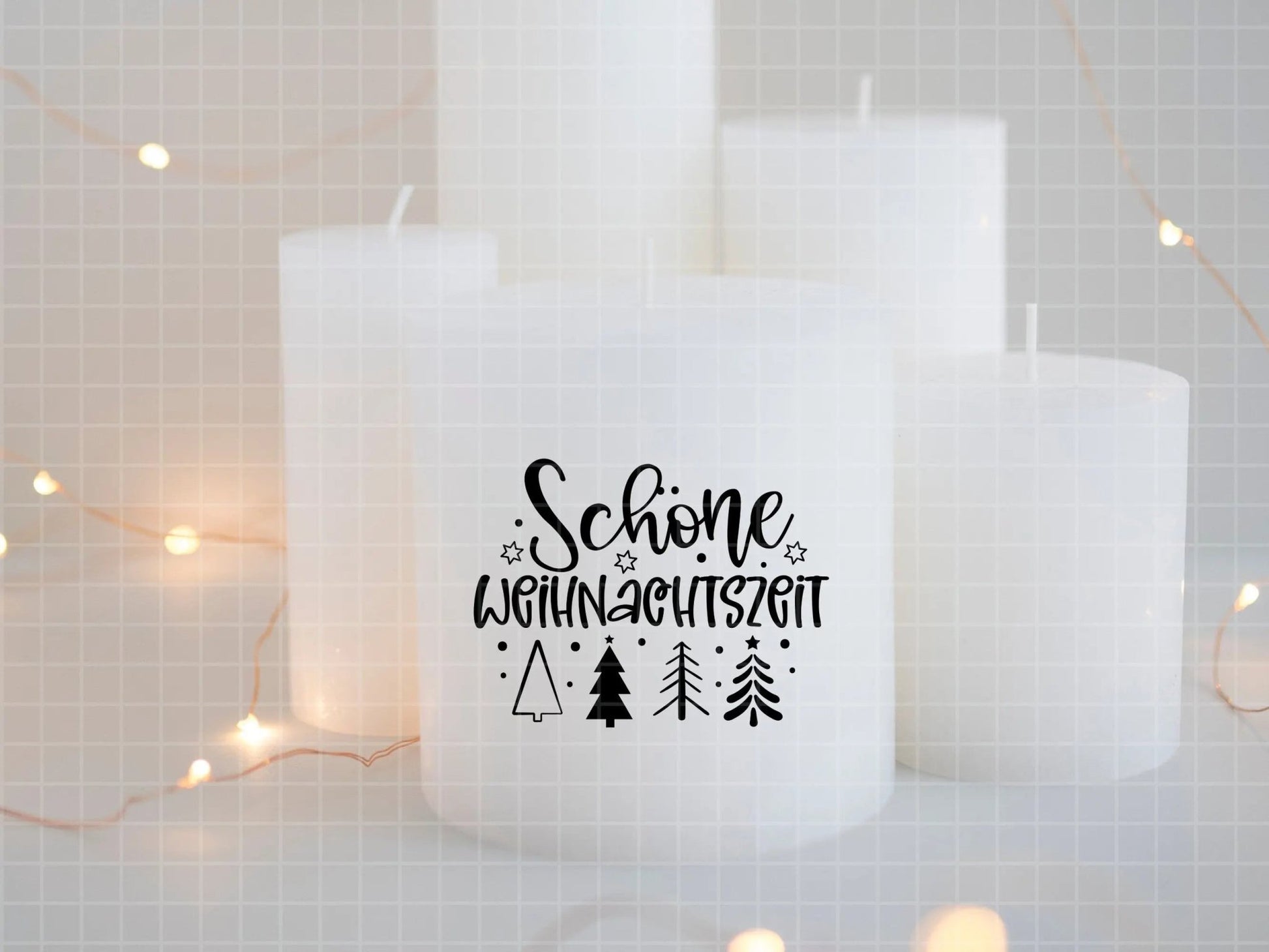 Stumpenkerzen Weihnachten PDF Vorlage - Kerzentattoo Kerzensticker - Weihnachtszauber - Adventskerzen - Winterlicht - Große Kerzen gestalten - EmidaDesign