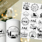 Stumpenkerzen Weihnachten PDF Vorlage - Kerzentattoo Kerzensticker - Weihnachtszauber - Hallo Winter - Winterlicht - Große Kerzen gestalten - EmidaDesign