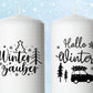 Stumpenkerzen Weihnachten PDF Vorlage - Kerzentattoo Kerzensticker - Weihnachtszauber - Hallo Winter - Winterlicht - Große Kerzen gestalten - EmidaDesign