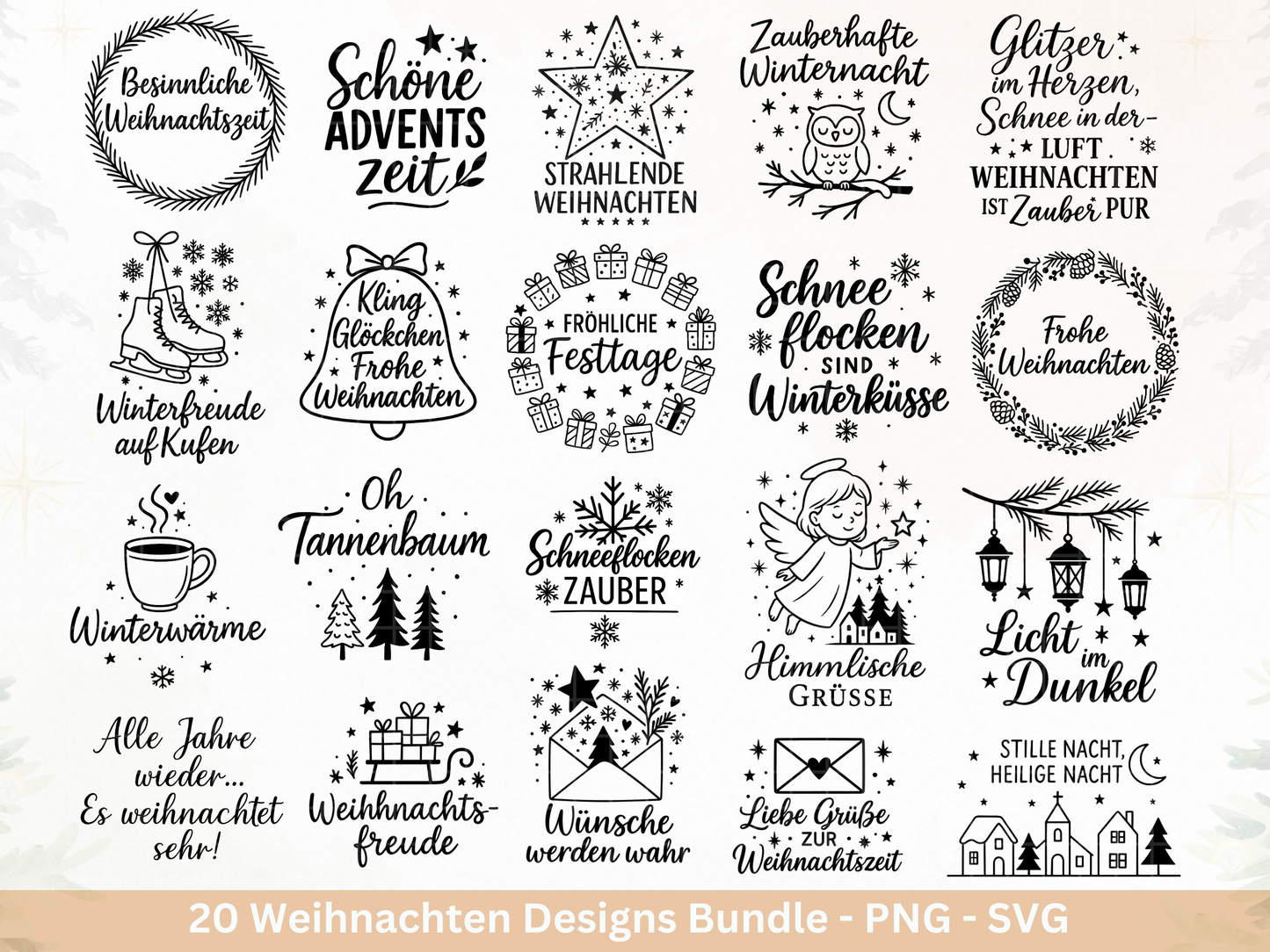 Plotterdatei Weihnachten Svg – Deutsche Schriftzüge Sprüche – Winter SVG – Laserdatei Weihnachten – Cricut Silhouette Svg Datei Home Deko