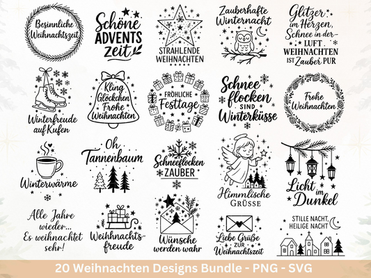 Plotterdatei Weihnachten Svg – Deutsche Schriftzüge Sprüche – Winter SVG – Laserdatei Weihnachten – Cricut Silhouette Svg Datei Home Deko