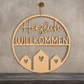 Laserdatei Türkranz Herzlich Willkommen -  Türschild SVG - Türring Schnittdatei - Plotterdatei Herzlich Willkommen - Laser Cut Haus