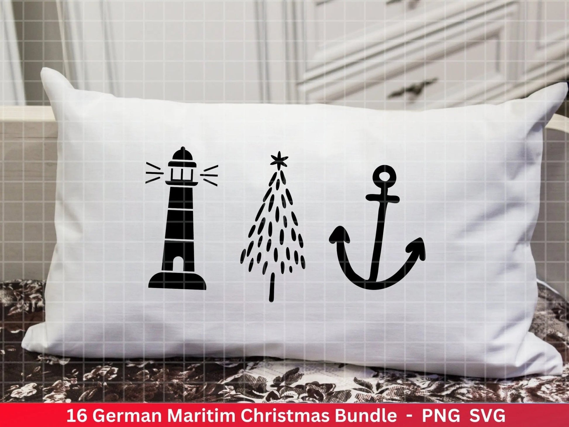 Weihnachten Maritim Plotterdatei Svg Png - Plotterdatei Möwe - Schriftzüge Weihnachten deutsch - Nordlicht Silhouette Cricut Download - EmidaDesign