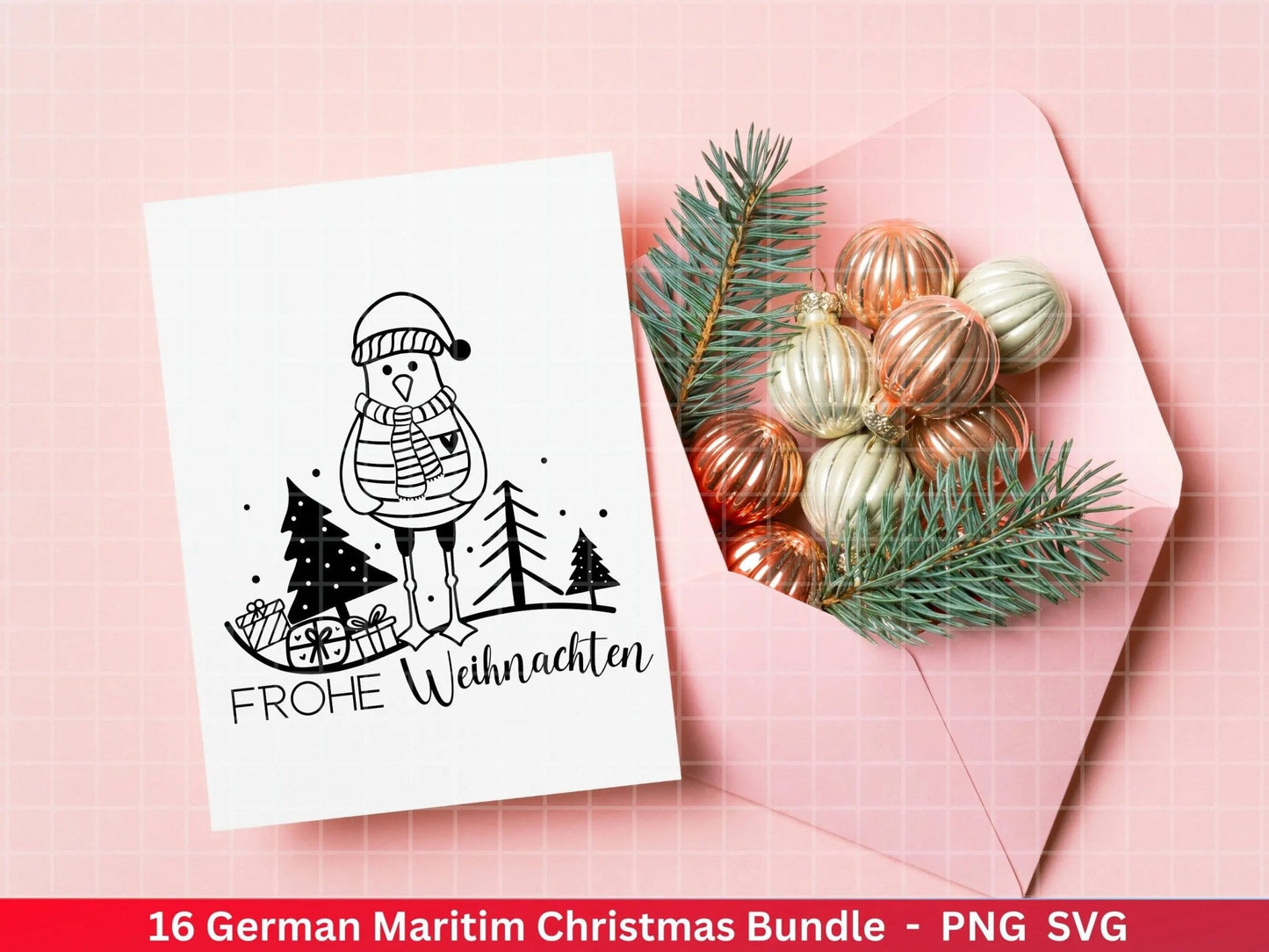 Weihnachten Maritim Plotterdatei Svg Png - Plotterdatei Möwe - Schriftzüge Weihnachten deutsch - Nordlicht Silhouette Cricut Download - EmidaDesign