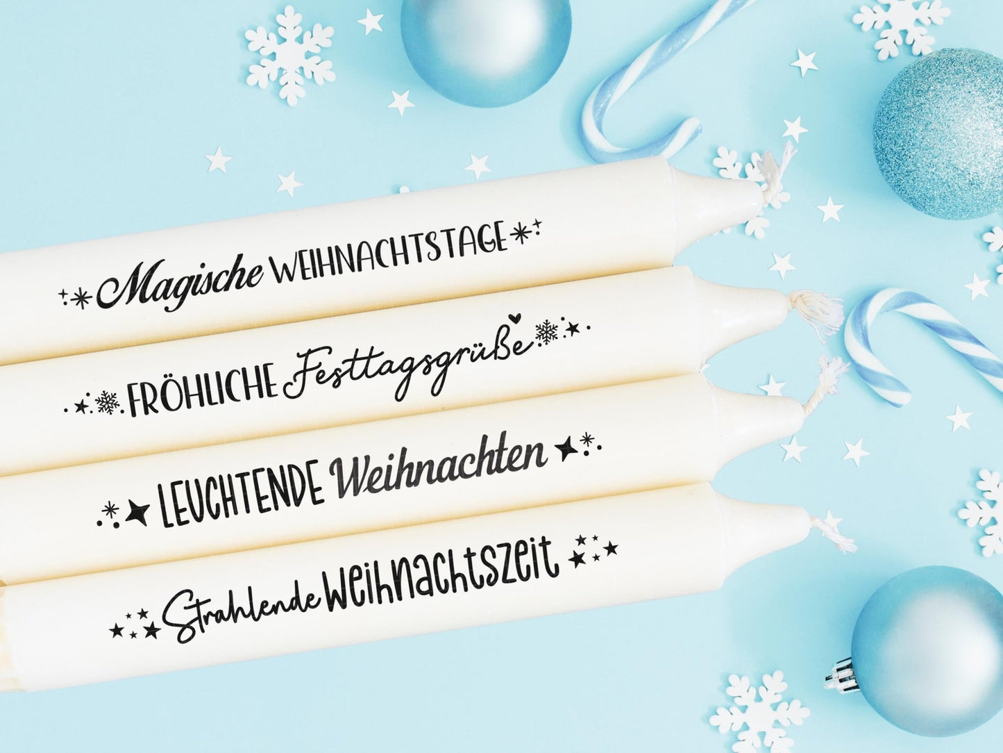 Weihnachten PDF Vorlage - Kerzen Tattoo Vorlage - Kerzen selbst gestalten - Kerzensticker Weihnachtszeit - Winterlicht Adventskerzen Deko - EmidaDesign