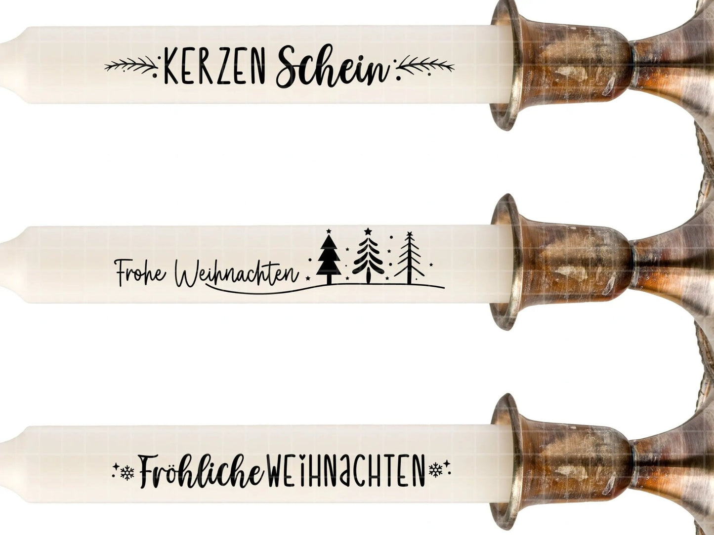 Weihnachten PDF Vorlage - Kerzen Tattoo Vorlage - Kerzen selbst gestalten - Kerzensticker Weihnachtszeit - Winterlicht Adventskerzen Deko - EmidaDesign