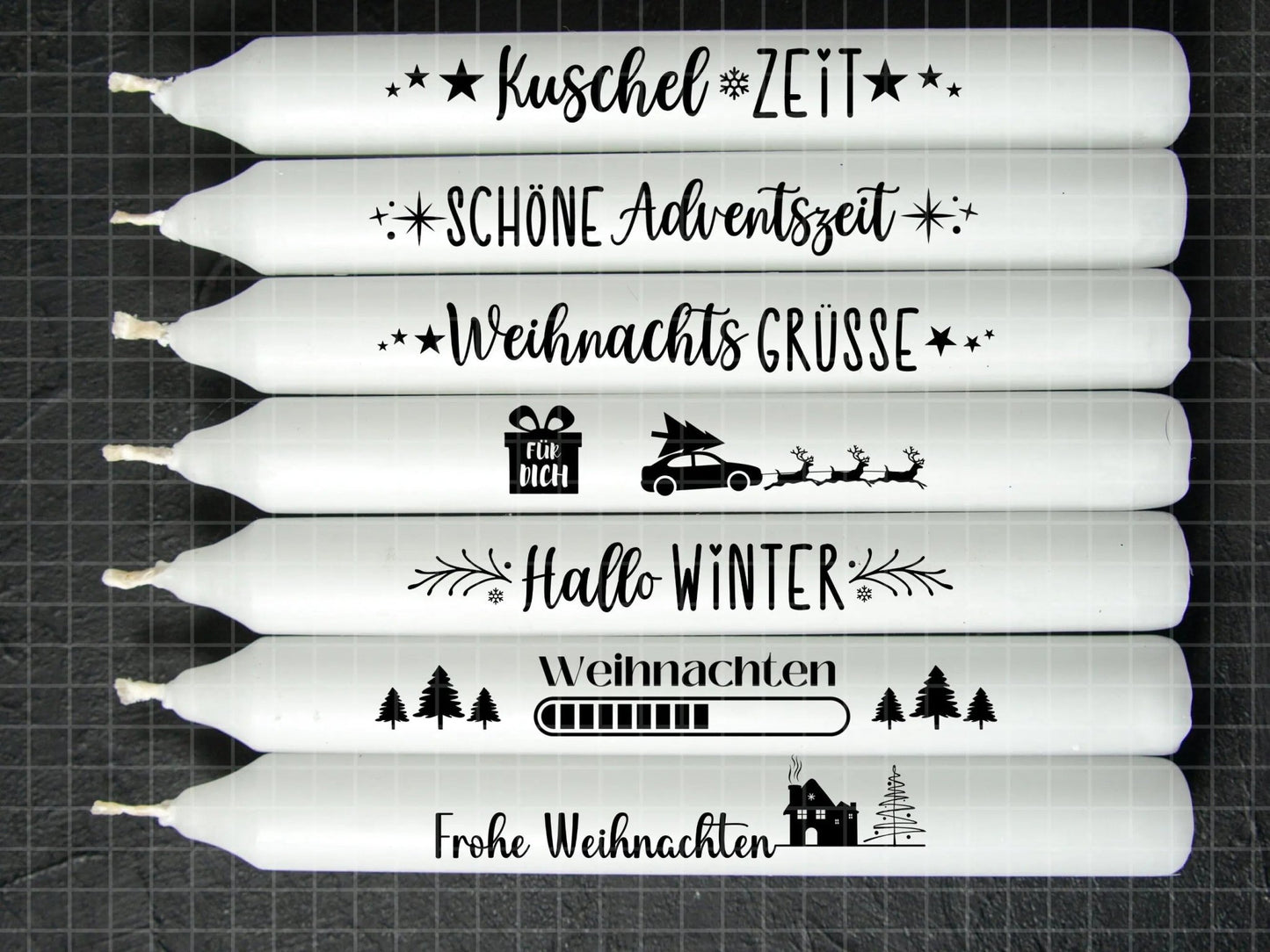 Weihnachten PDF Vorlage - Kerzen Tattoo Vorlage - Kerzen selbst gestalten - Kerzensticker Weihnachtszeit - Winterlicht Adventskerzen Deko - EmidaDesign