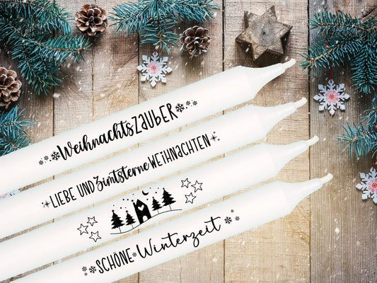 Weihnachten PDF Vorlage - Kerzentattoo Vorlage - Kerzen selbst gestalten - Kerzensticker Weihnachtszeit - Winterlicht - Rub ons Sticker - EmidaDesign