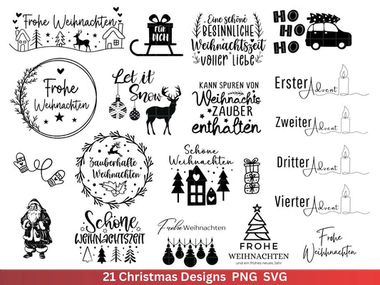 Weihnachten Plotterdatei Svg Png - Plotterdatei Advent- Schriftzüge Weihnachten deutsch - Silhouette Cricut Download - Weihnachtsgeschenk - EmidaDesign