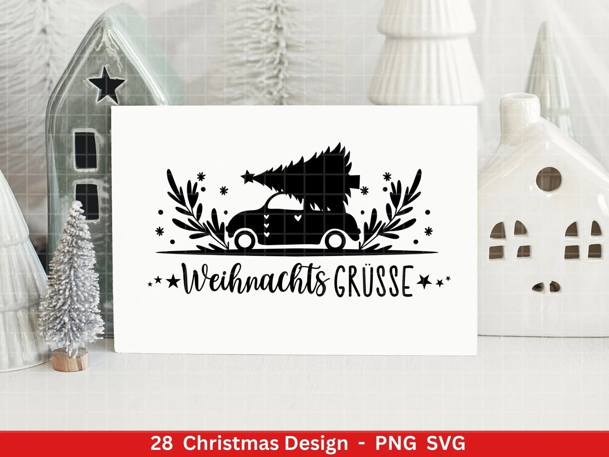 Weihnachten Plotterdatei Svg Png - Plotterdatei Advent - Schriftzüge Weihnachten deutsch - Silhouette Cricut Download - Weihnachtshäuser - EmidaDesign