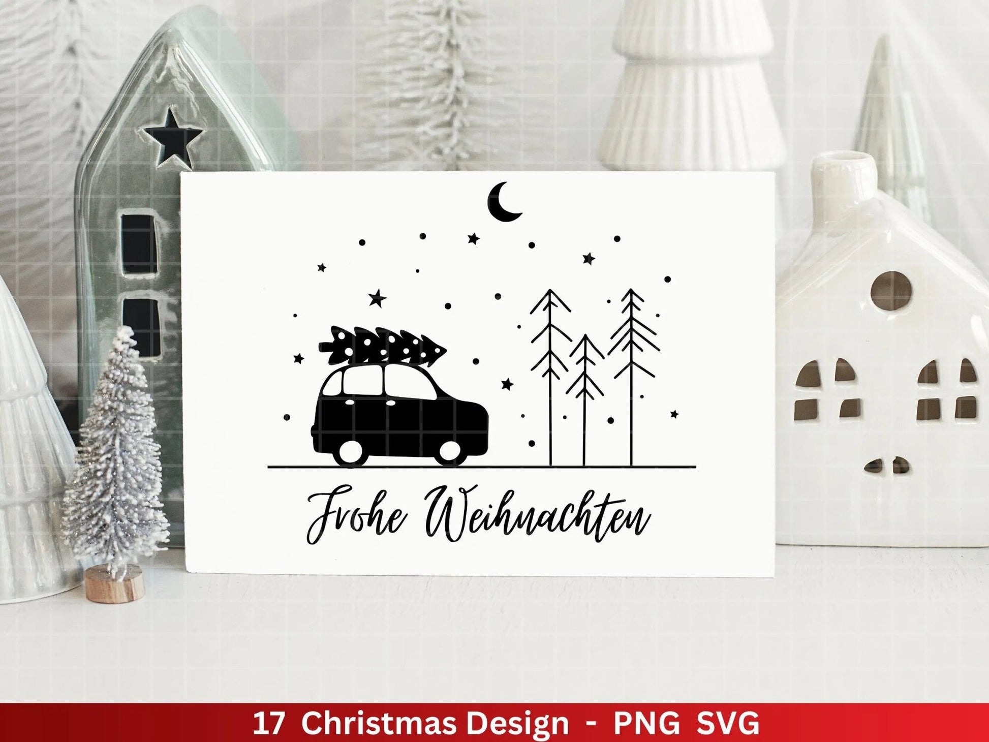 Weihnachten Plotterdatei Svg Png - Plotterdatei Advent - Schriftzüge Weihnachten deutsch - Silhouette Cricut Download - Weihnachtshäuser - EmidaDesign