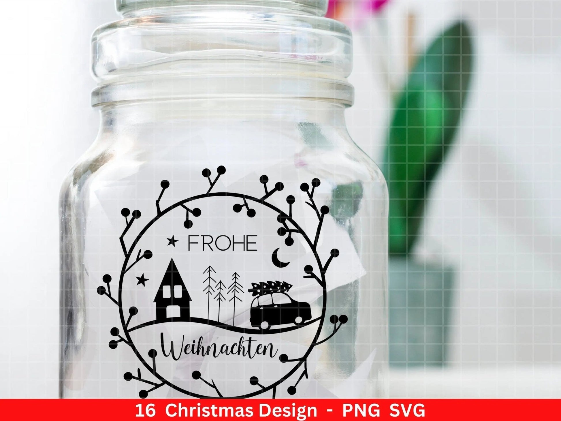 Weihnachten Plotterdatei Svg Png - Plotterdatei Advent - Schriftzüge Weihnachten deutsch - Silhouette Cricut Download - Weihnachtshäuser - EmidaDesign