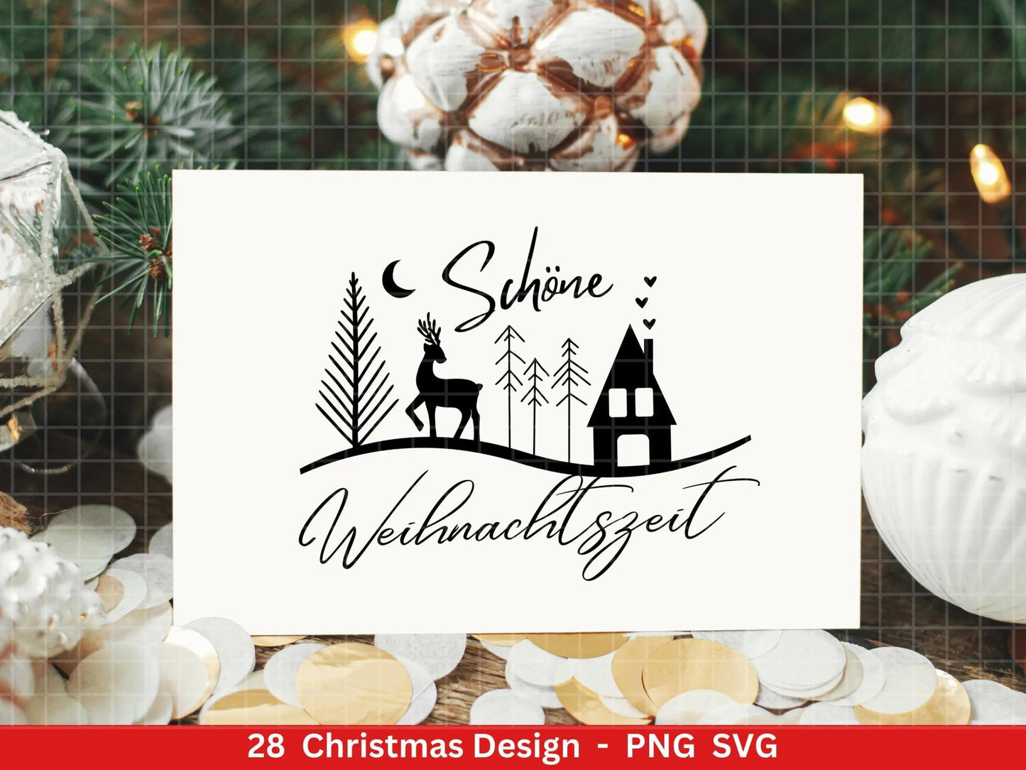 Weihnachten Plotterdatei Svg Png - Plotterdatei Advent - Schriftzüge Weihnachten deutsch - Silhouette Cricut Download - Weihnachtshäuser - EmidaDesign