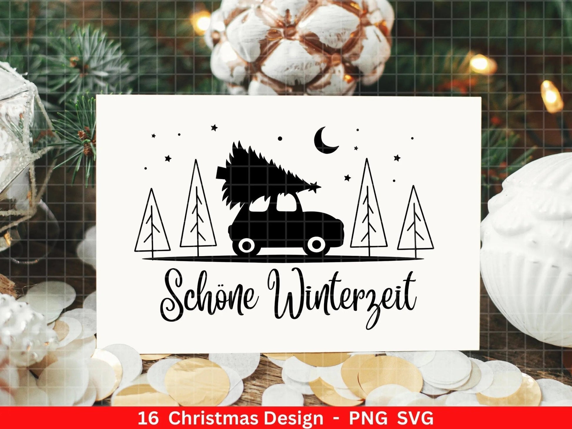 Weihnachten Plotterdatei Svg Png - Plotterdatei Advent - Schriftzüge Weihnachten deutsch - Silhouette Cricut Download - Weihnachtshäuser - EmidaDesign