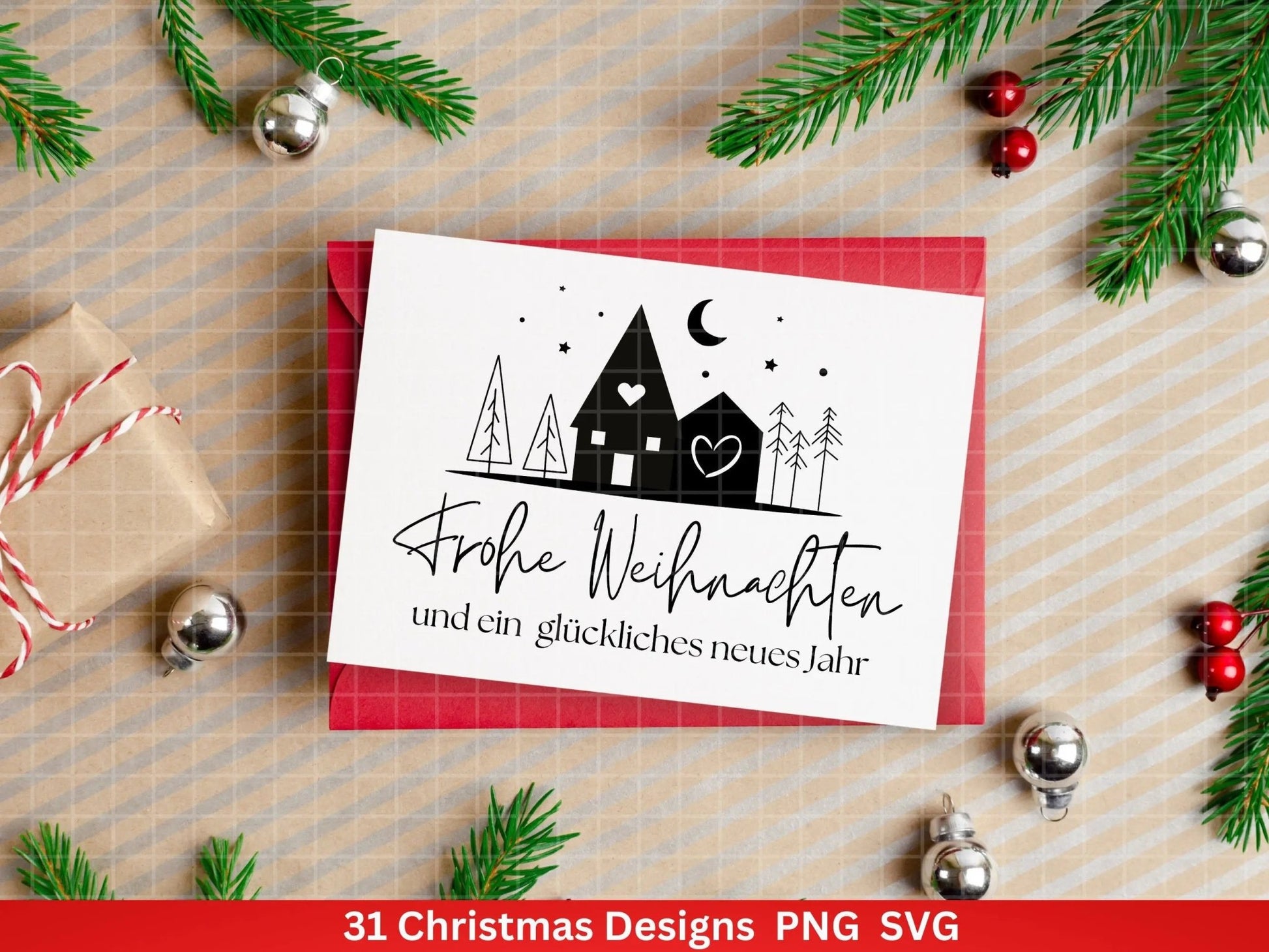 Weihnachten Plotterdatei Svg Png - Plotterdatei Advent - Schriftzüge Weihnachten deutsch - Silhouette Cricut Download - Weihnachtshäuser - EmidaDesign