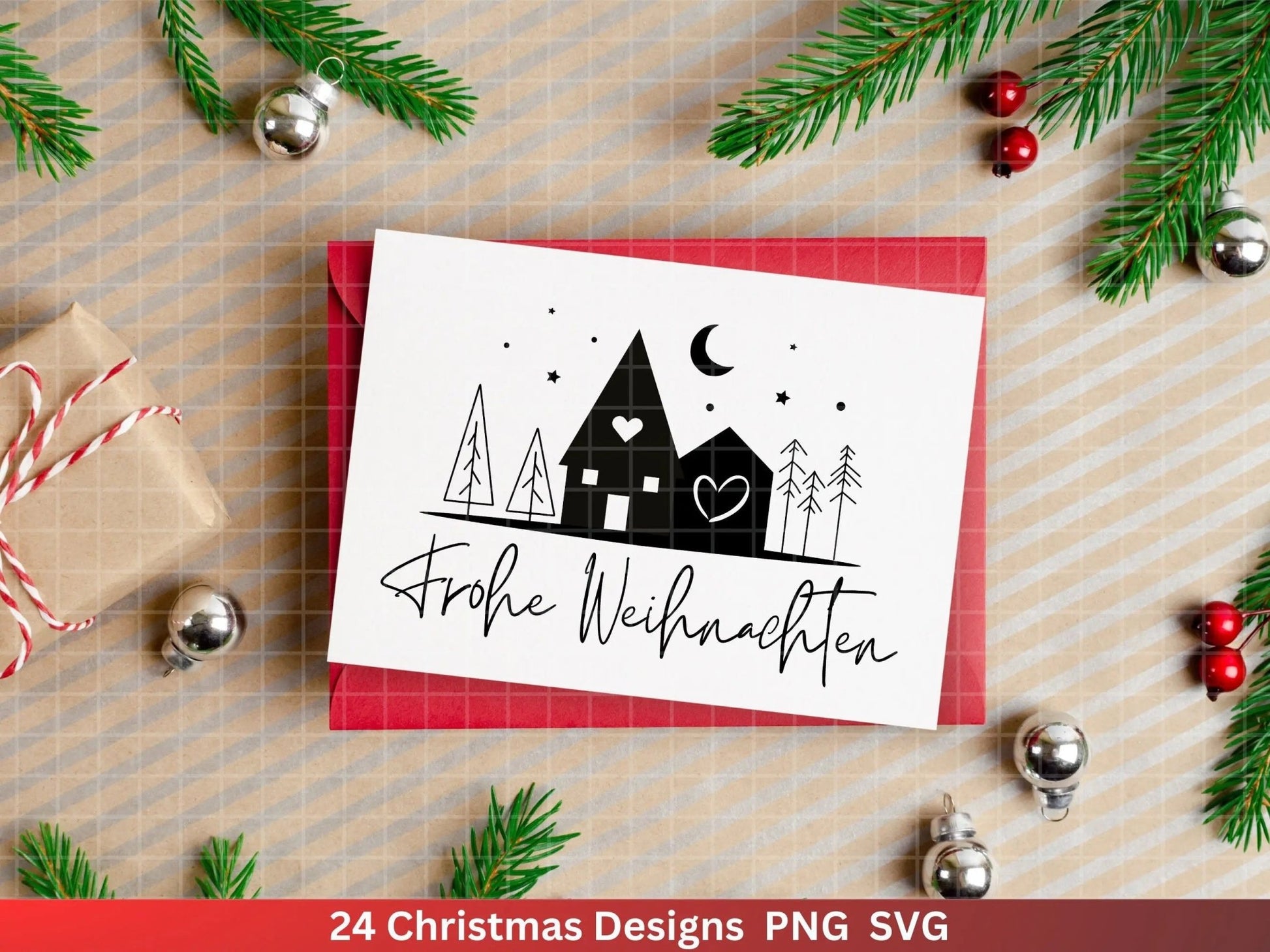 Weihnachten Plotterdatei Svg Png - Plotterdatei Advent - Schriftzüge Weihnachten deutsch - Silhouette Cricut Download - Weihnachtshäuser - EmidaDesign