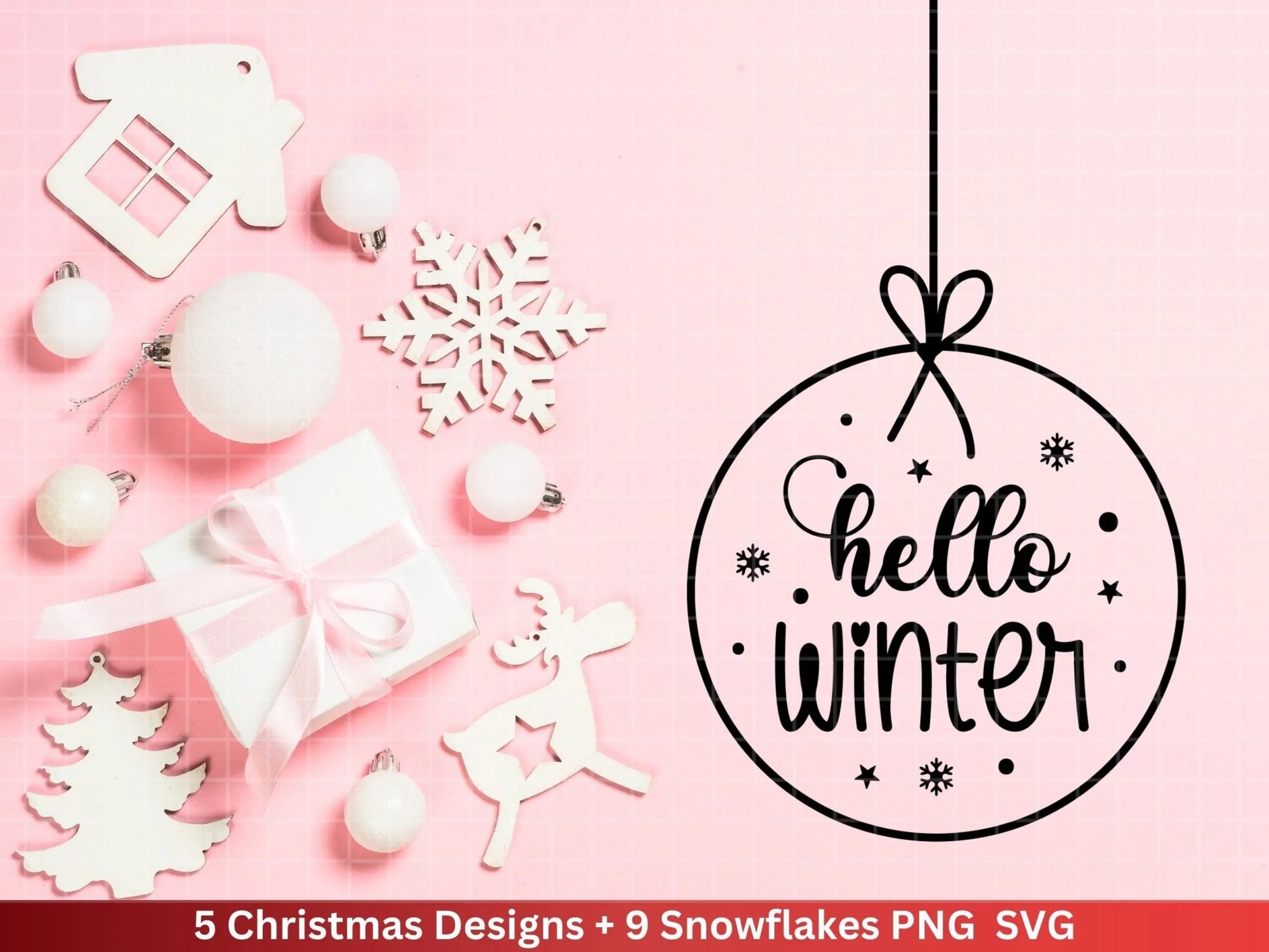 Weihnachten Plotterdatei Svg Png - Plotterdatei Hallo Winter - Schriftzüge Weihnachten deutsch - Silhouette Cricut Download - Clipart - EmidaDesign